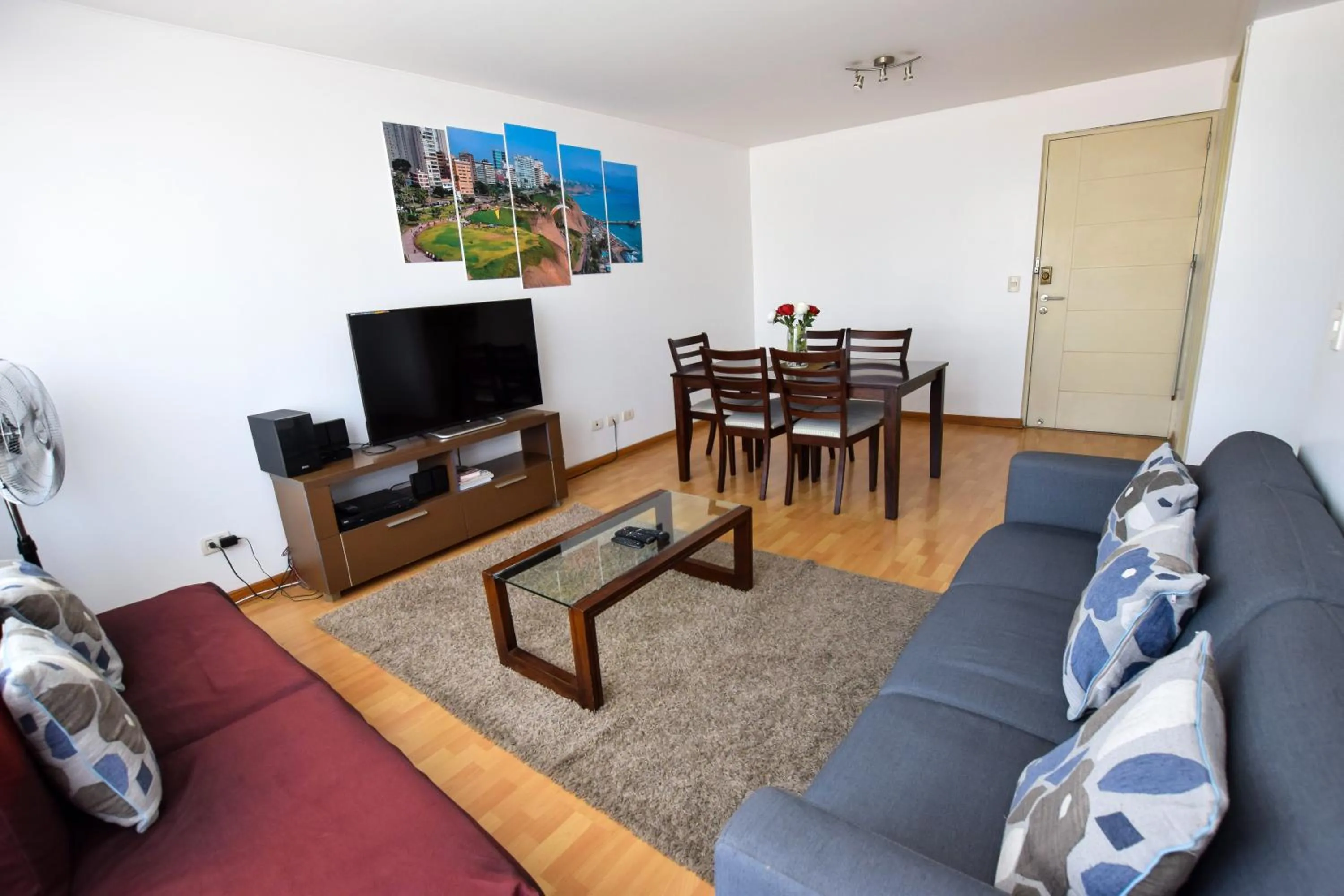 Living room in Miraflores Apartments 110 Alcanfores Street by Private Host