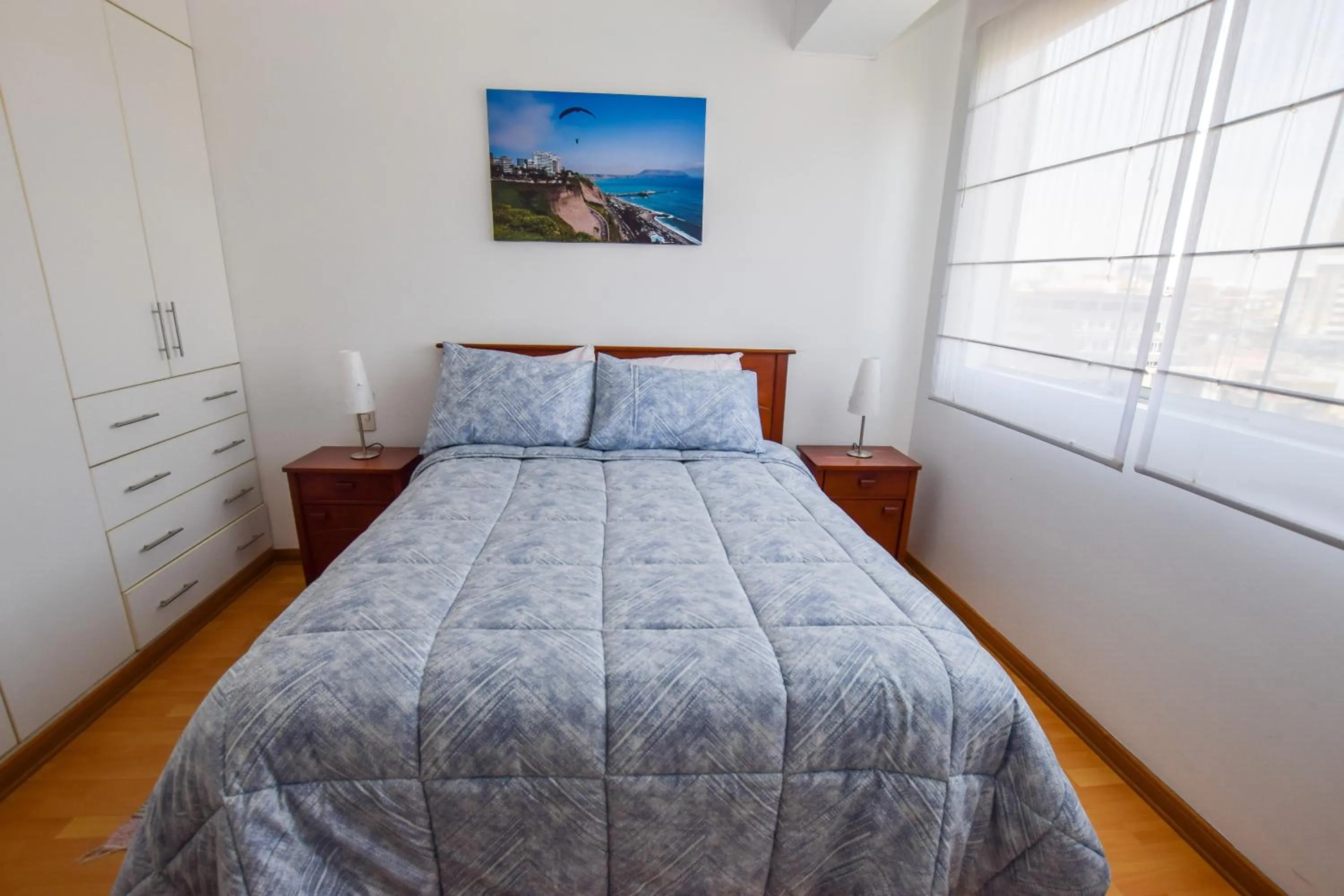 Bedroom, Bed in Miraflores Apartments 110 Alcanfores Street by Private Host
