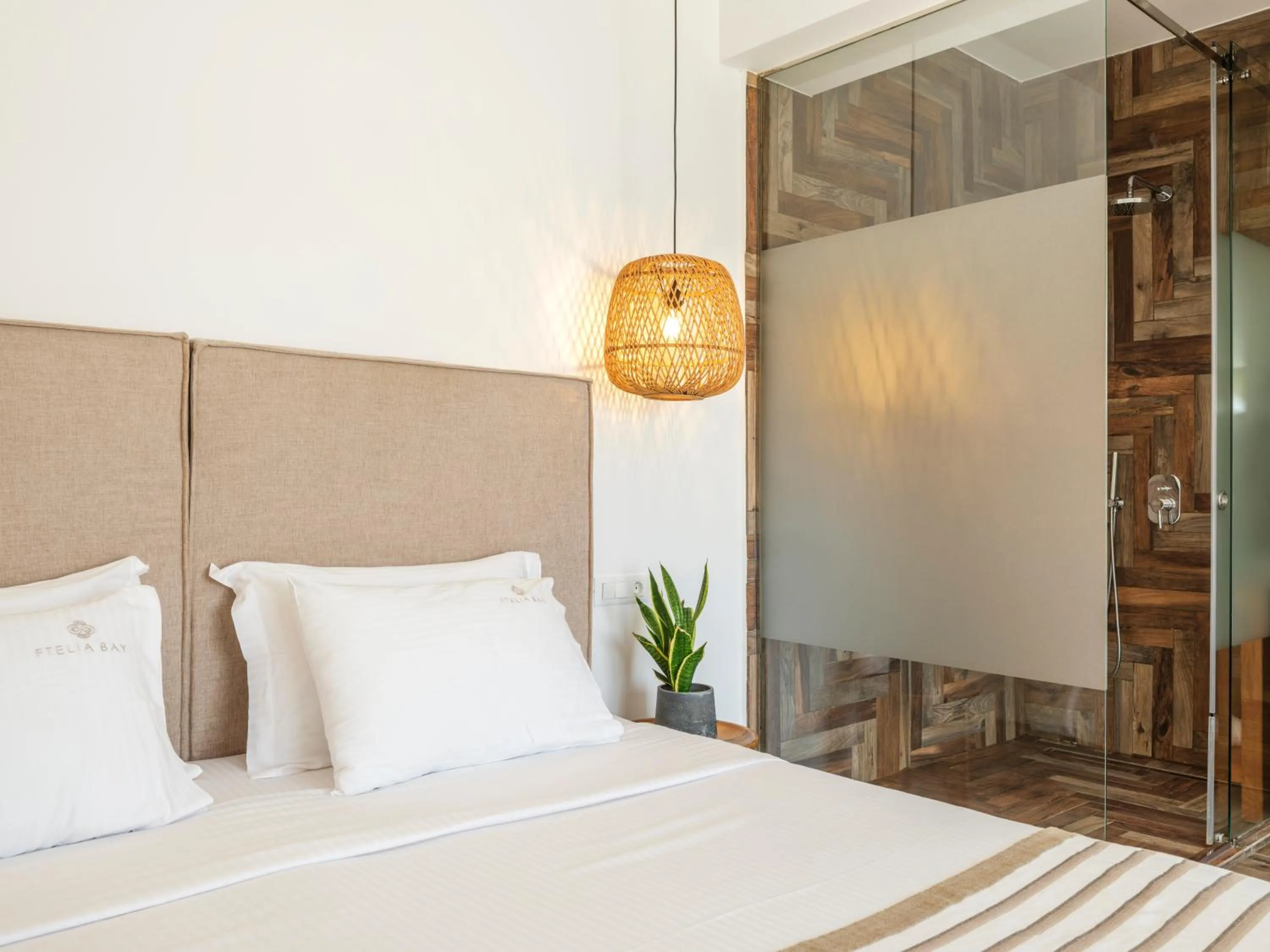 Bedroom, Bed in Ftelia Bay Boutique Hotel