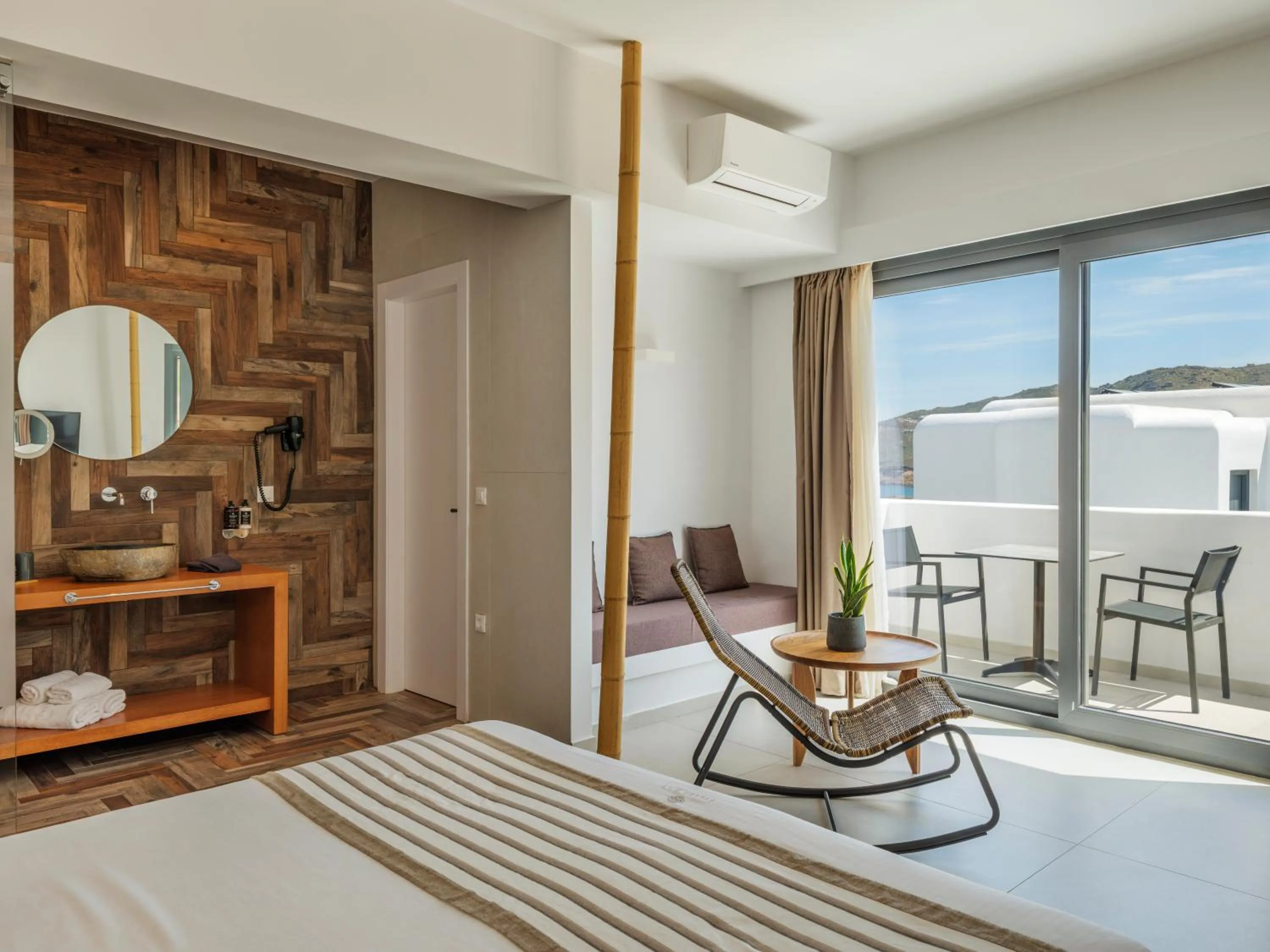 Bedroom, Bed in Ftelia Bay Boutique Hotel