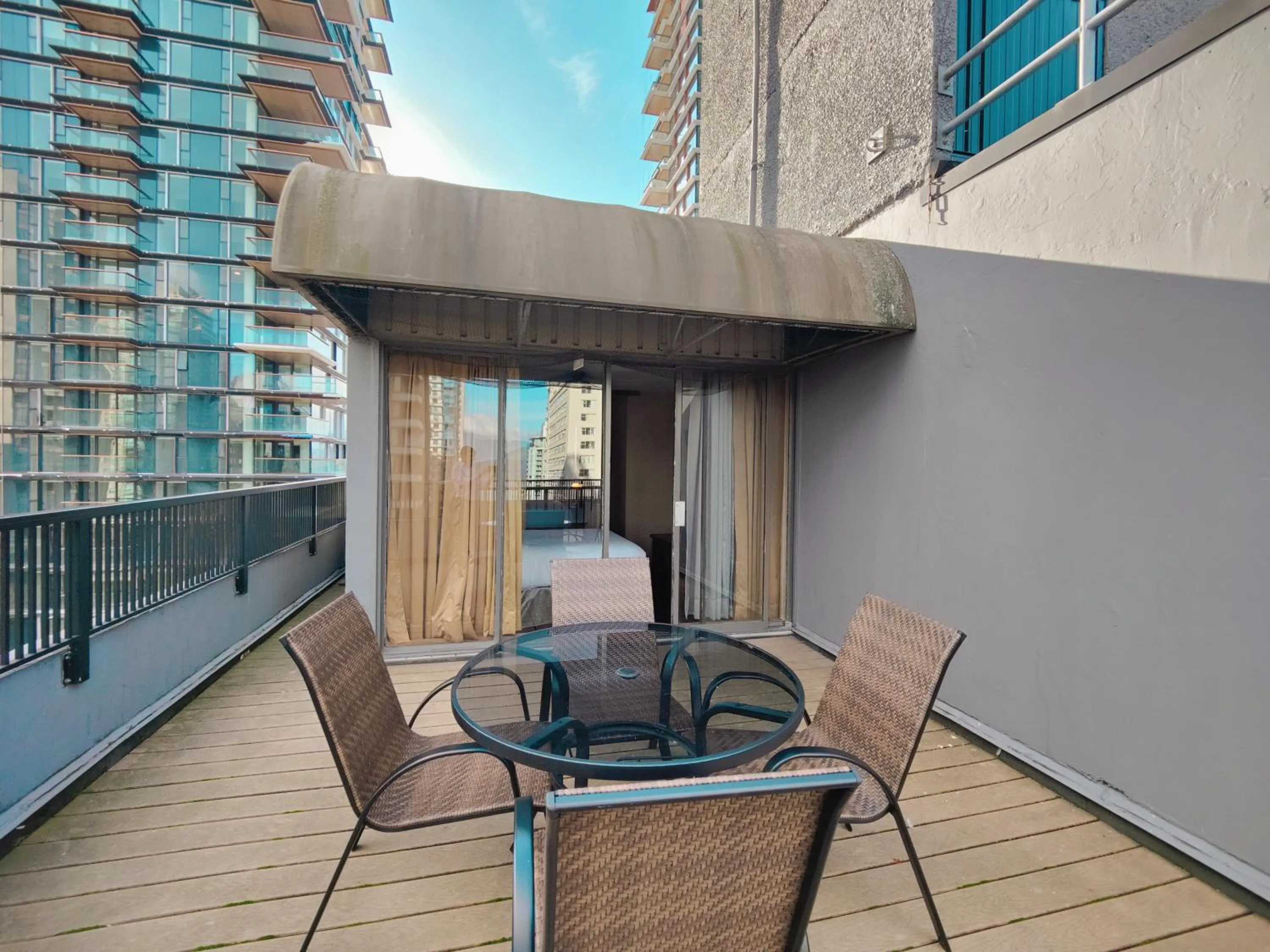 Patio in Divya Sutra Suites on Robson Downtown Vancouver