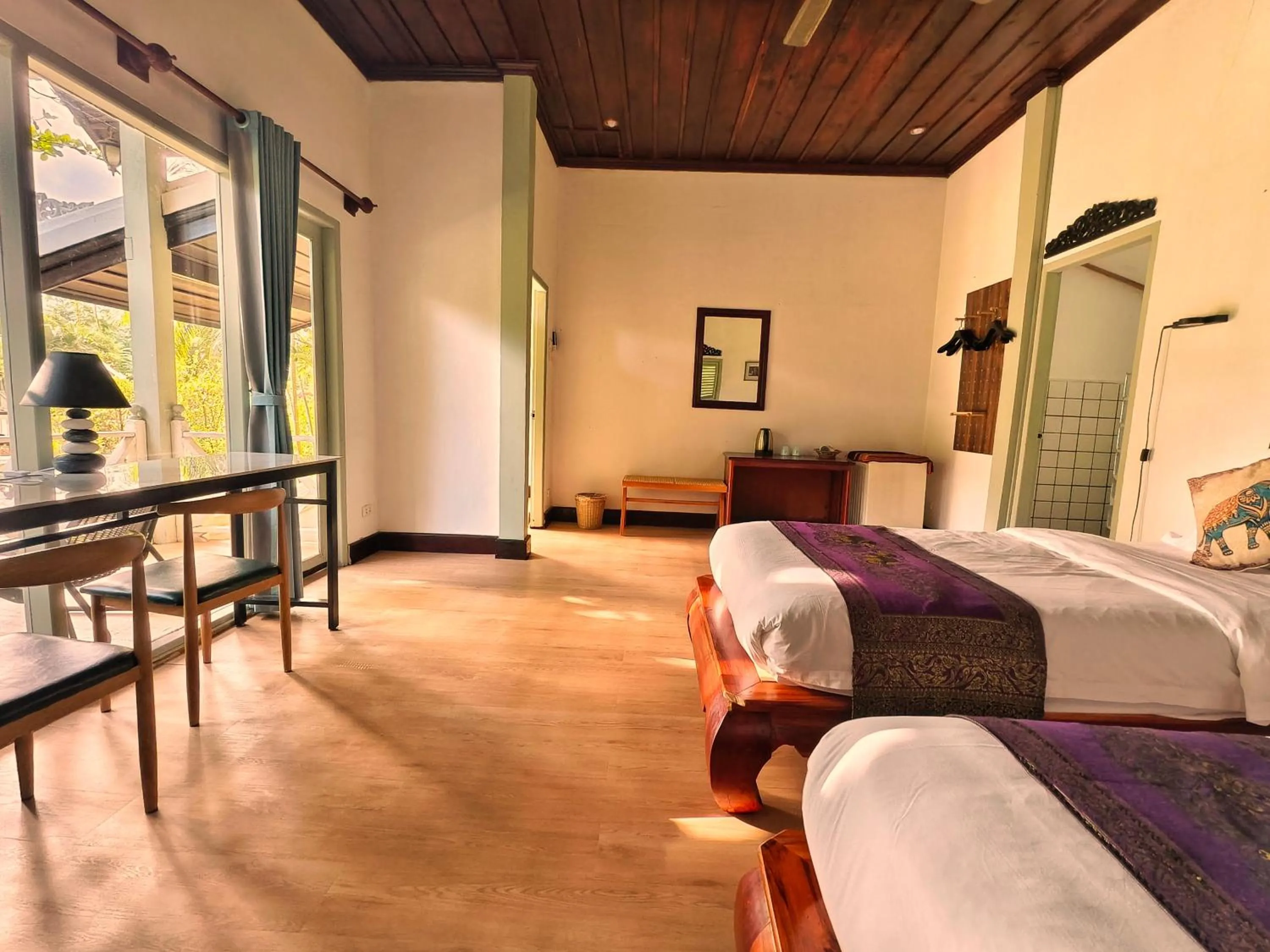 Bed in Luang Prabang chanon hotel