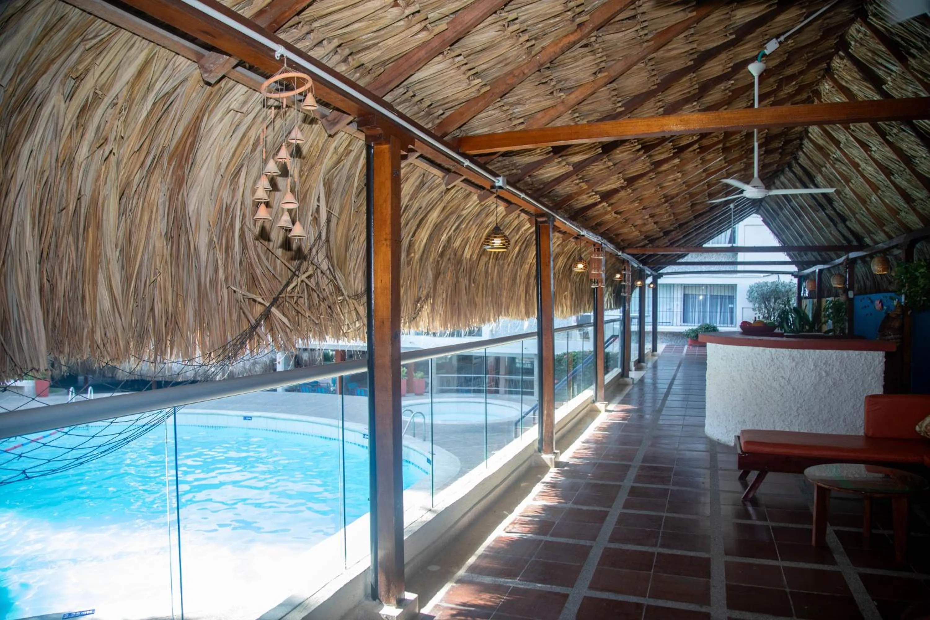 Pool view in Hotel Bahia Cartagena