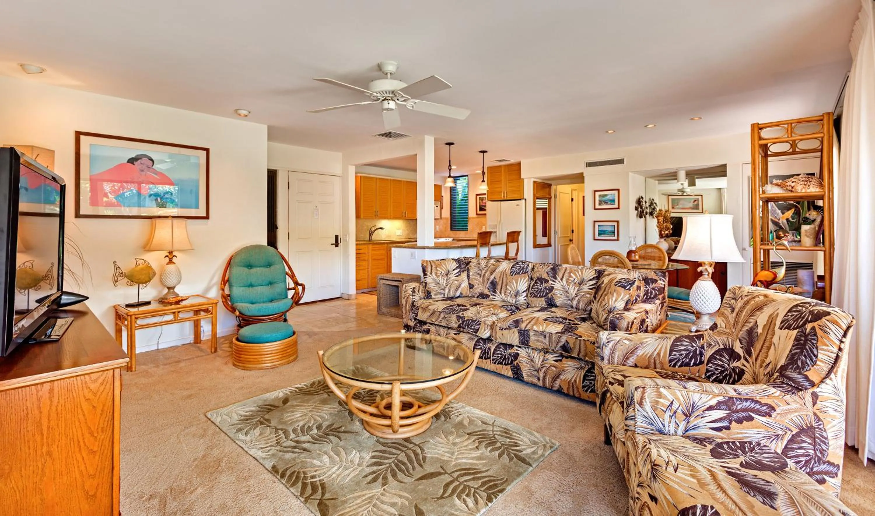 Living room in Wailea Elua Village - CoralTree Residence Collection