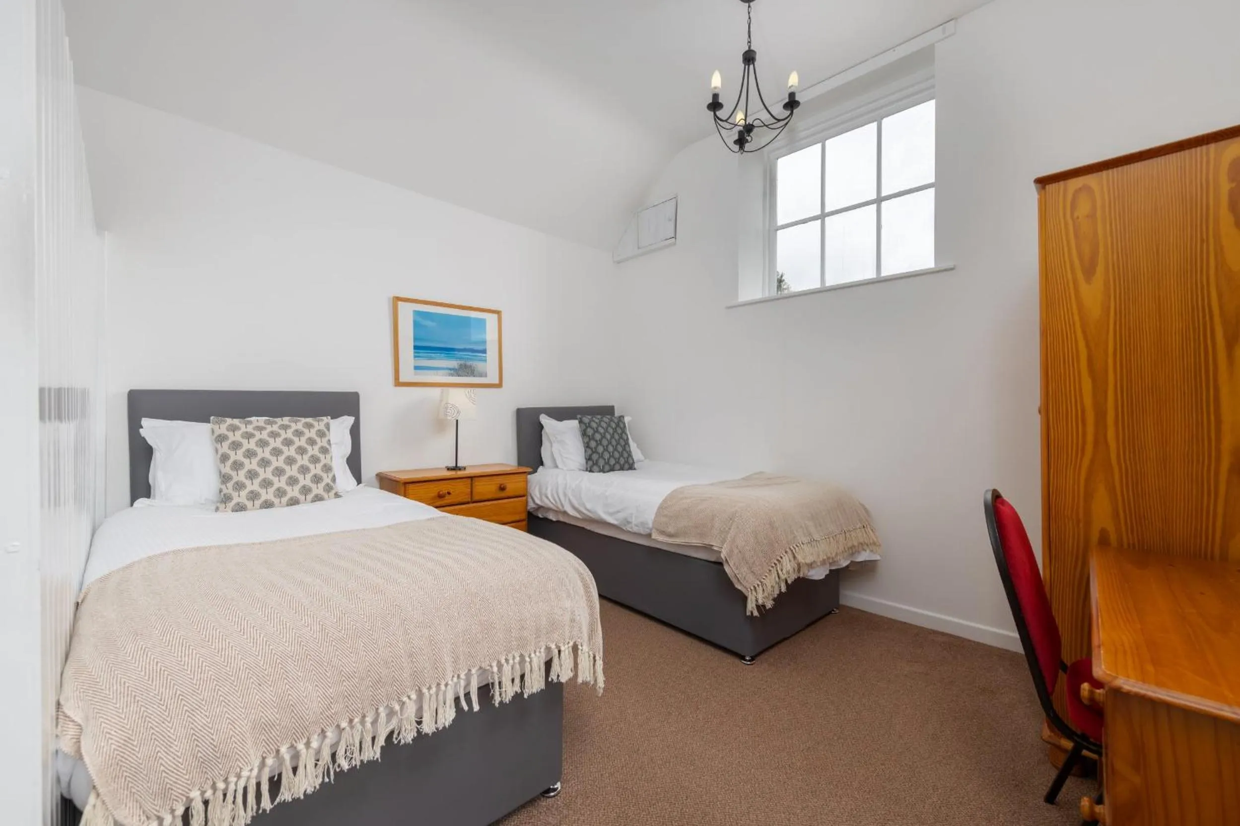 Bedroom, Bed in Muncaster Castle Coachman's Quarters
