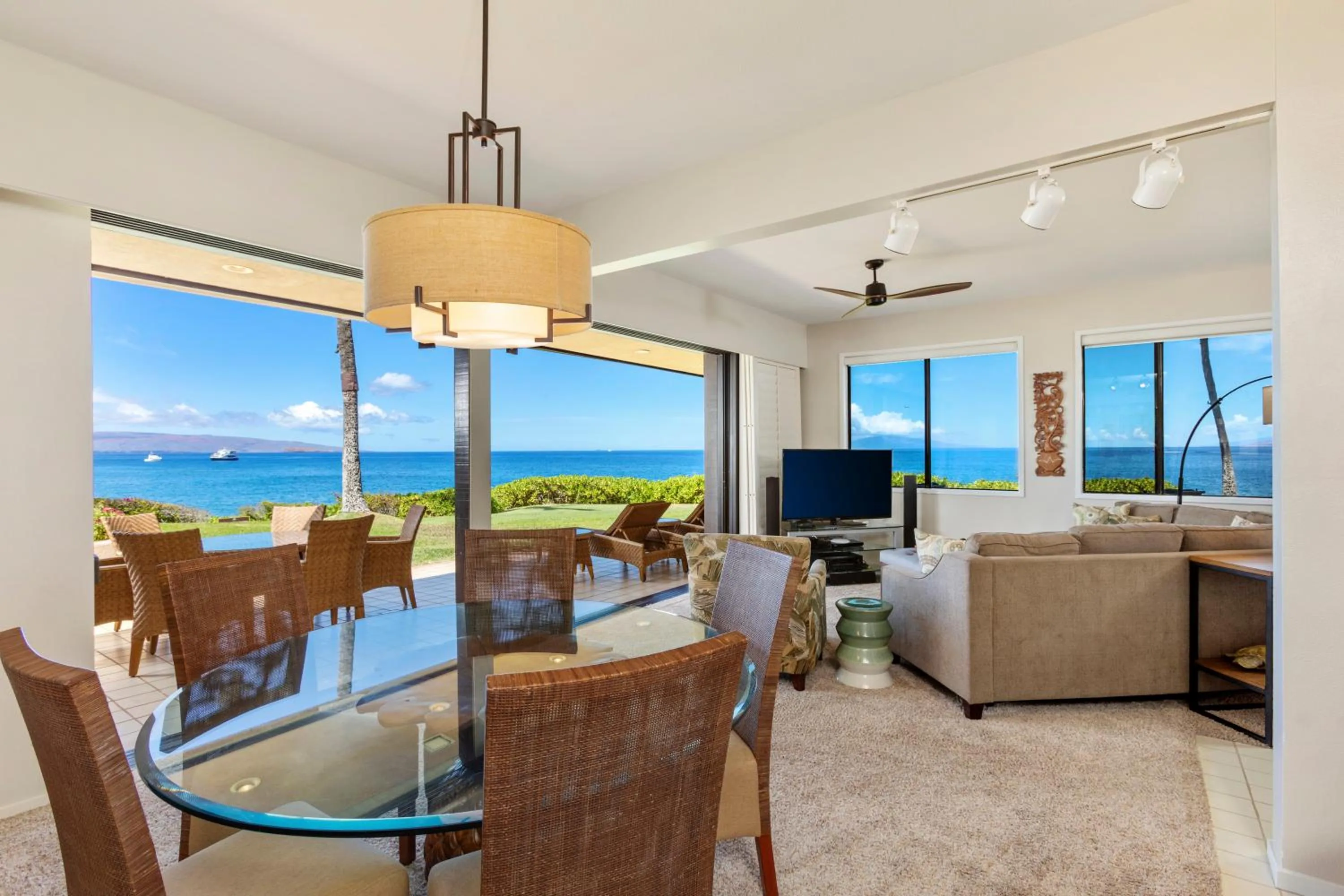 Living room in Makena Surf- CoralTree Residence Collection