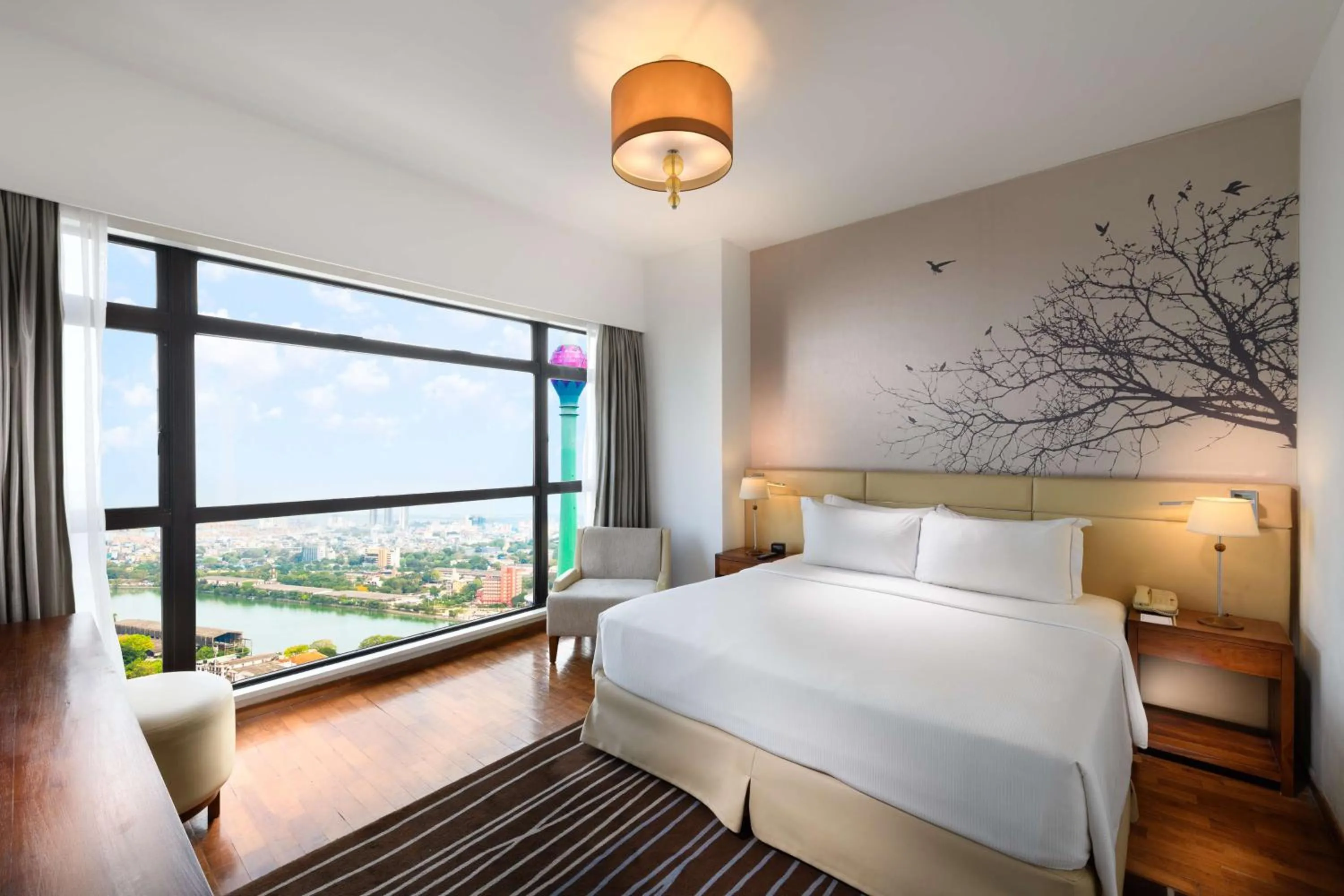 View (from property/room), Bed in Hilton Colombo Residence