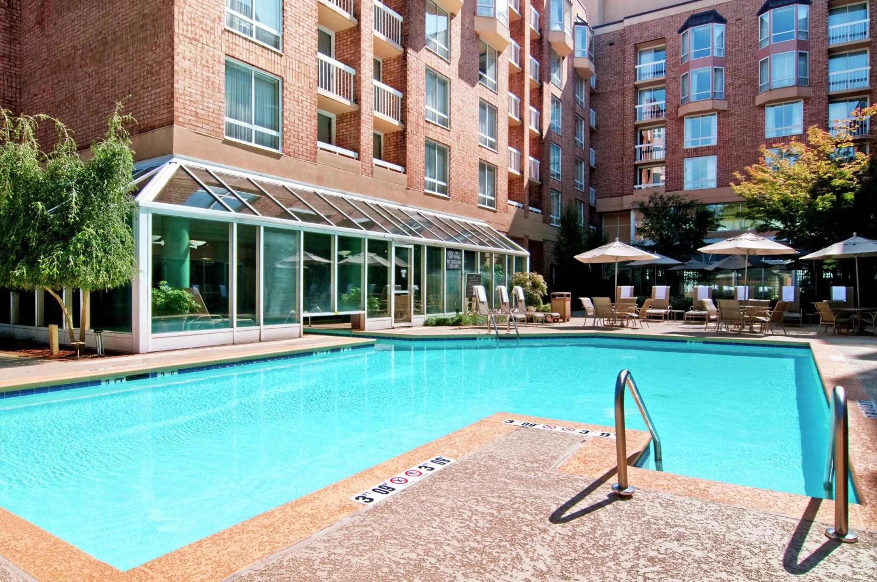 Pool view in Hilton Atlanta Perimeter Suites