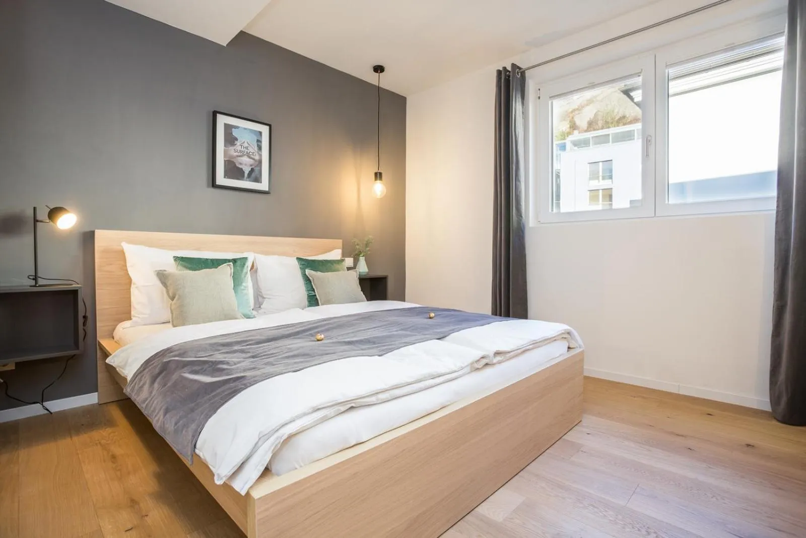 Bedroom, Bed in Room 4 & 5 Apartments