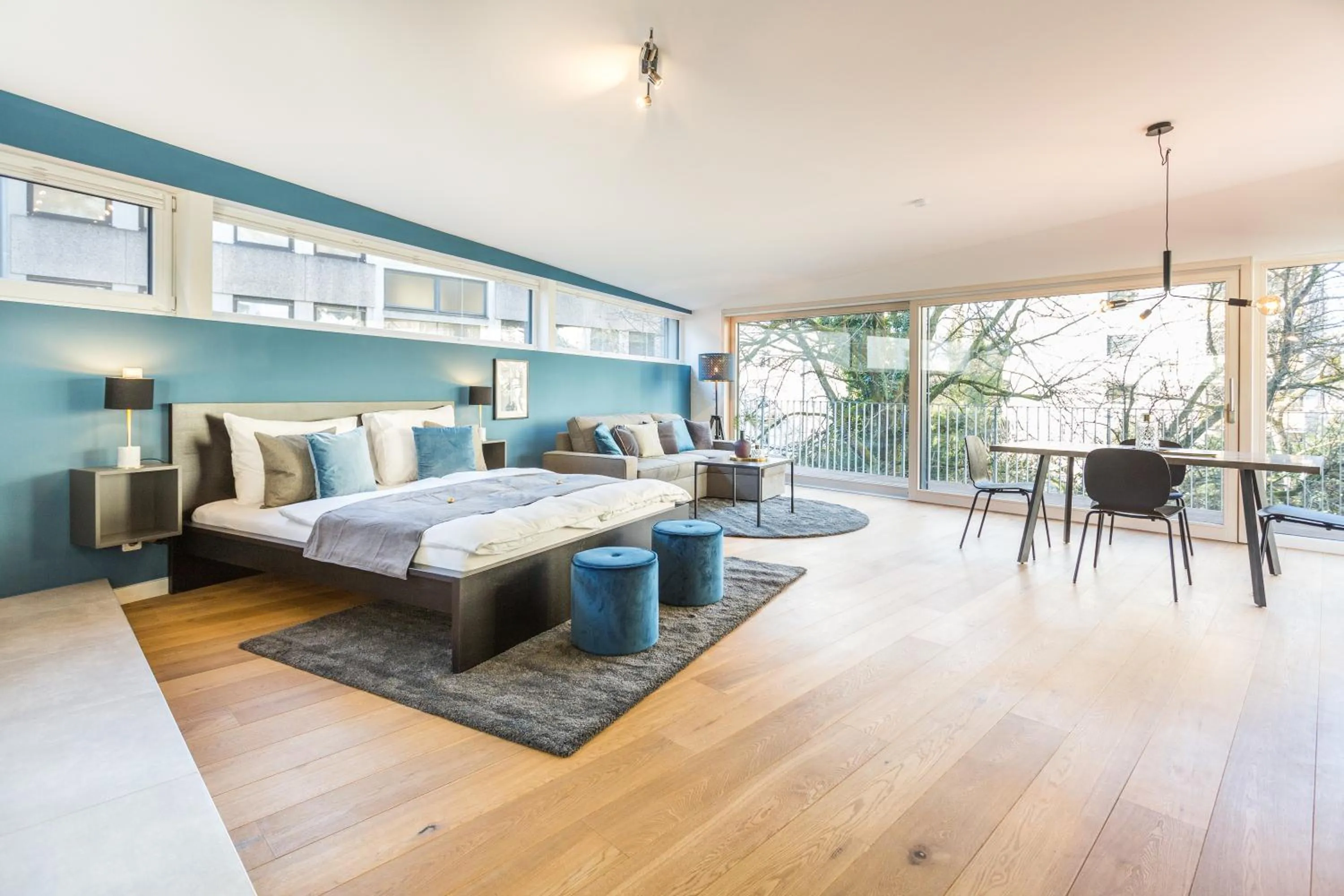 Living room in Room 4 & 5 Apartments