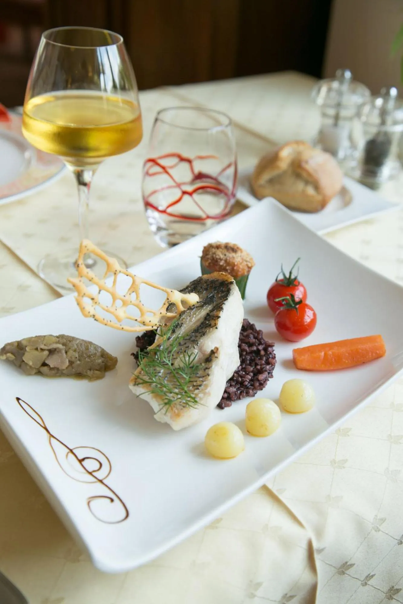 Food close-up in Logis Hôtel Auberge de la Rose