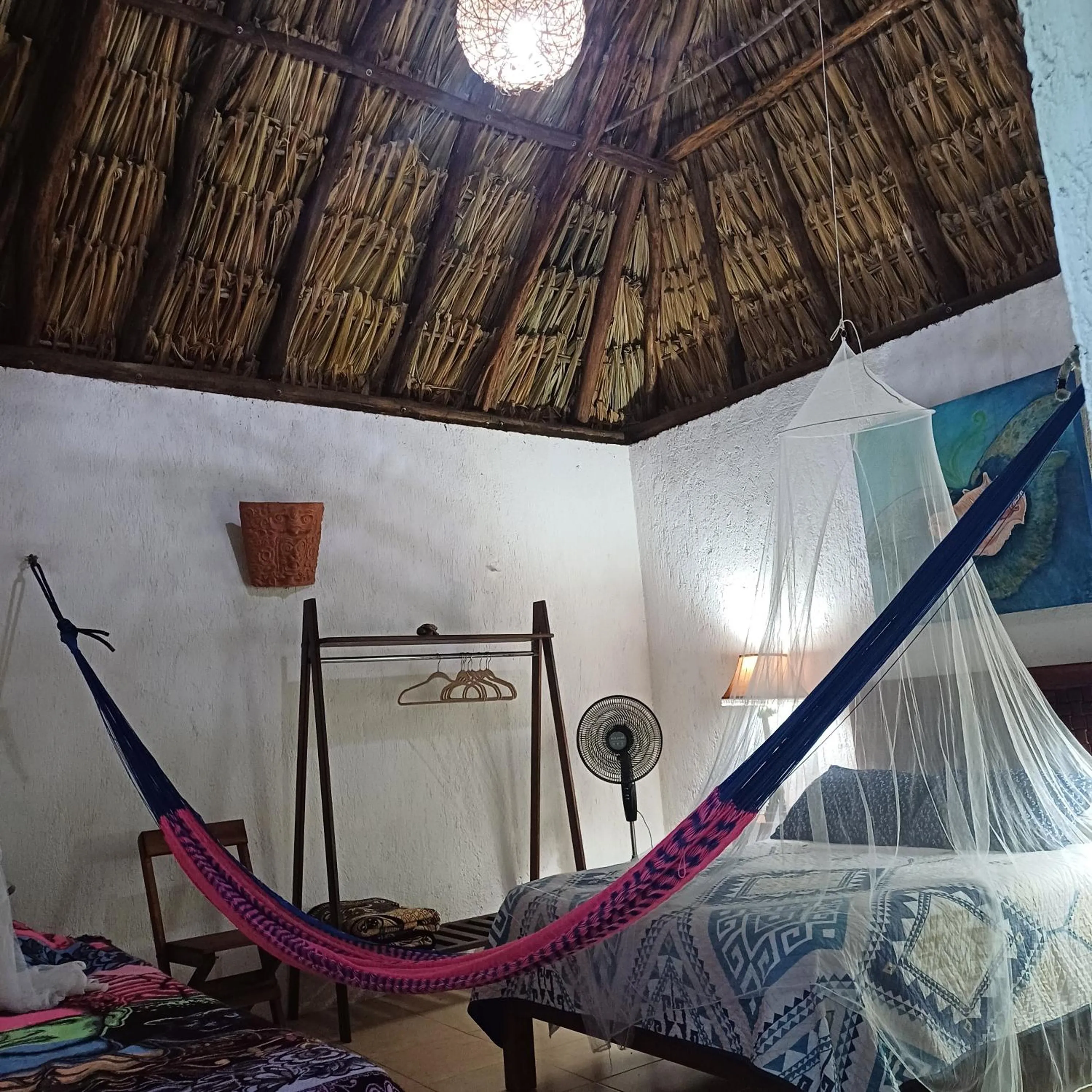 Bed in Mayan Bungalow Near Chichén