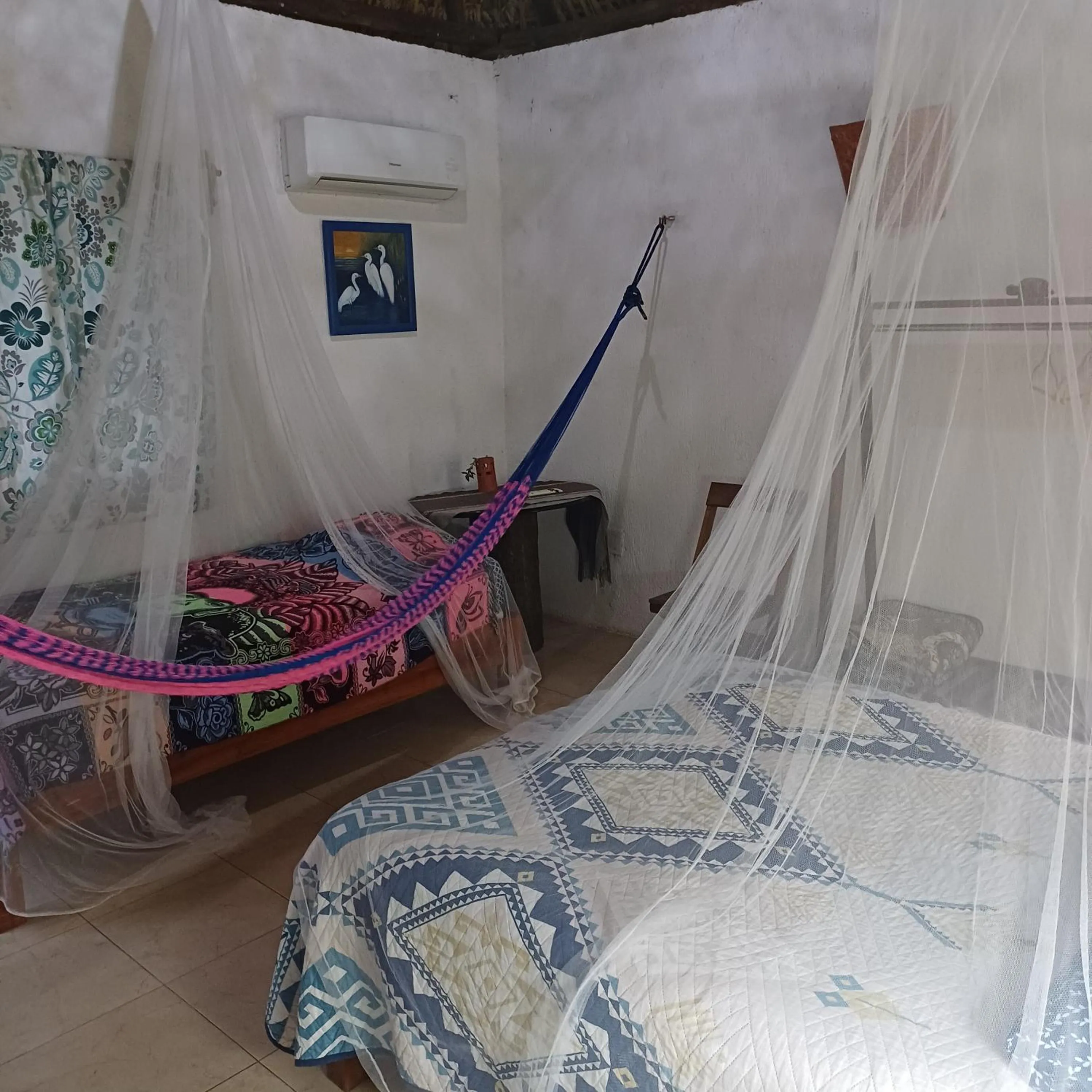 Bed in Mayan Bungalow Near Chichén