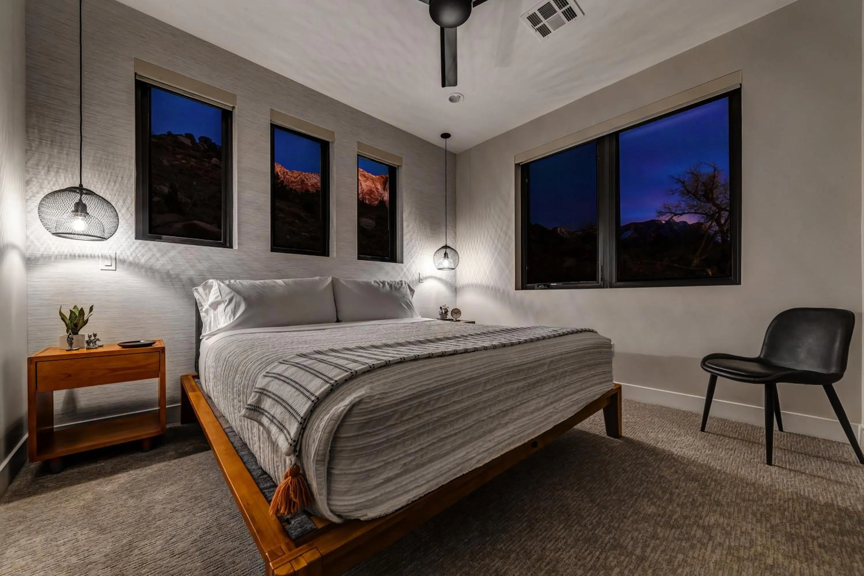 Bed in LaFave Luxury Rentals at Zion