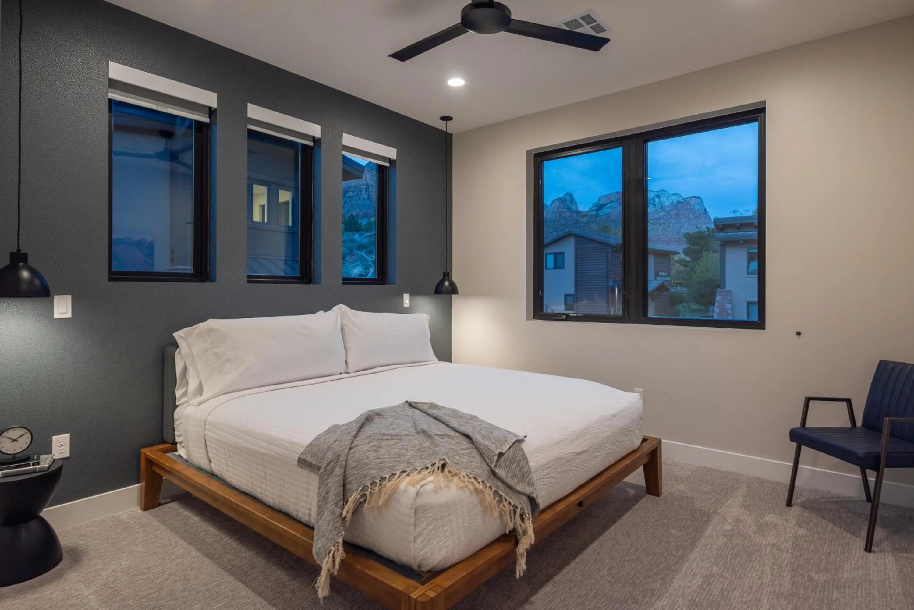 Bed in LaFave Luxury Rentals at Zion