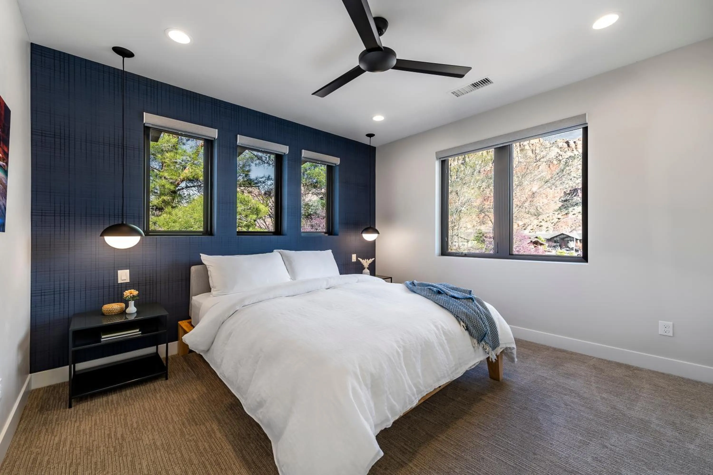 Bed in LaFave Luxury Rentals at Zion