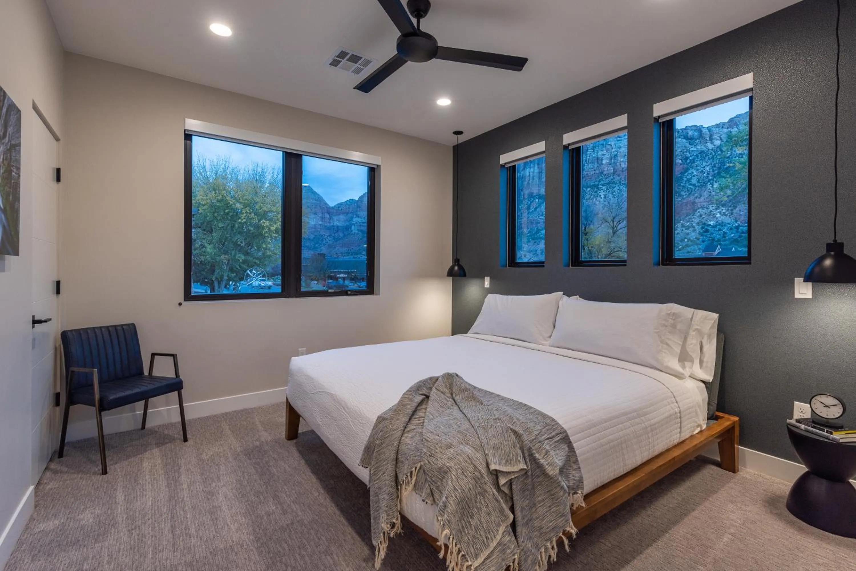 Bed in LaFave Luxury Rentals at Zion