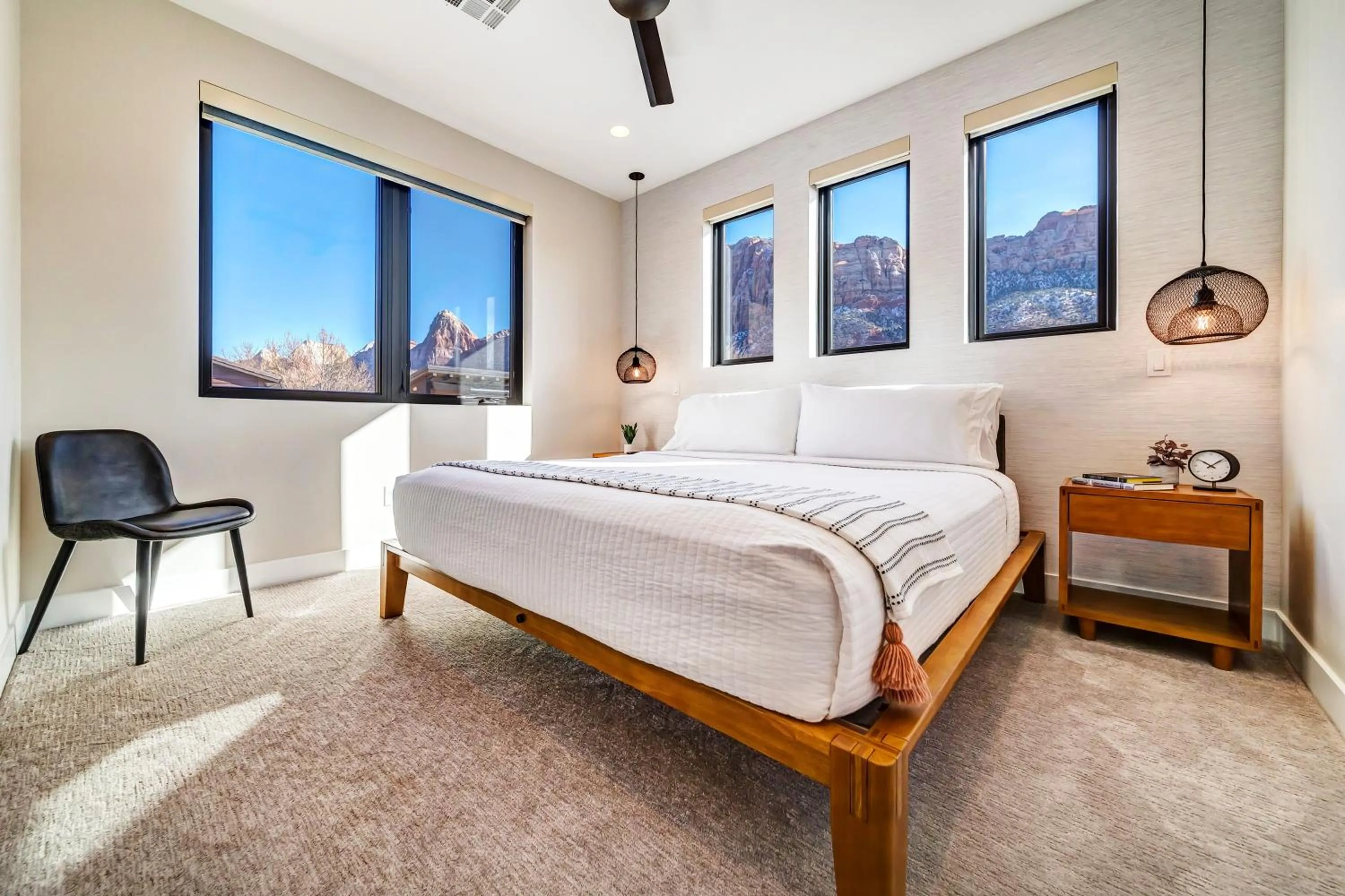 Bed in LaFave Luxury Rentals at Zion