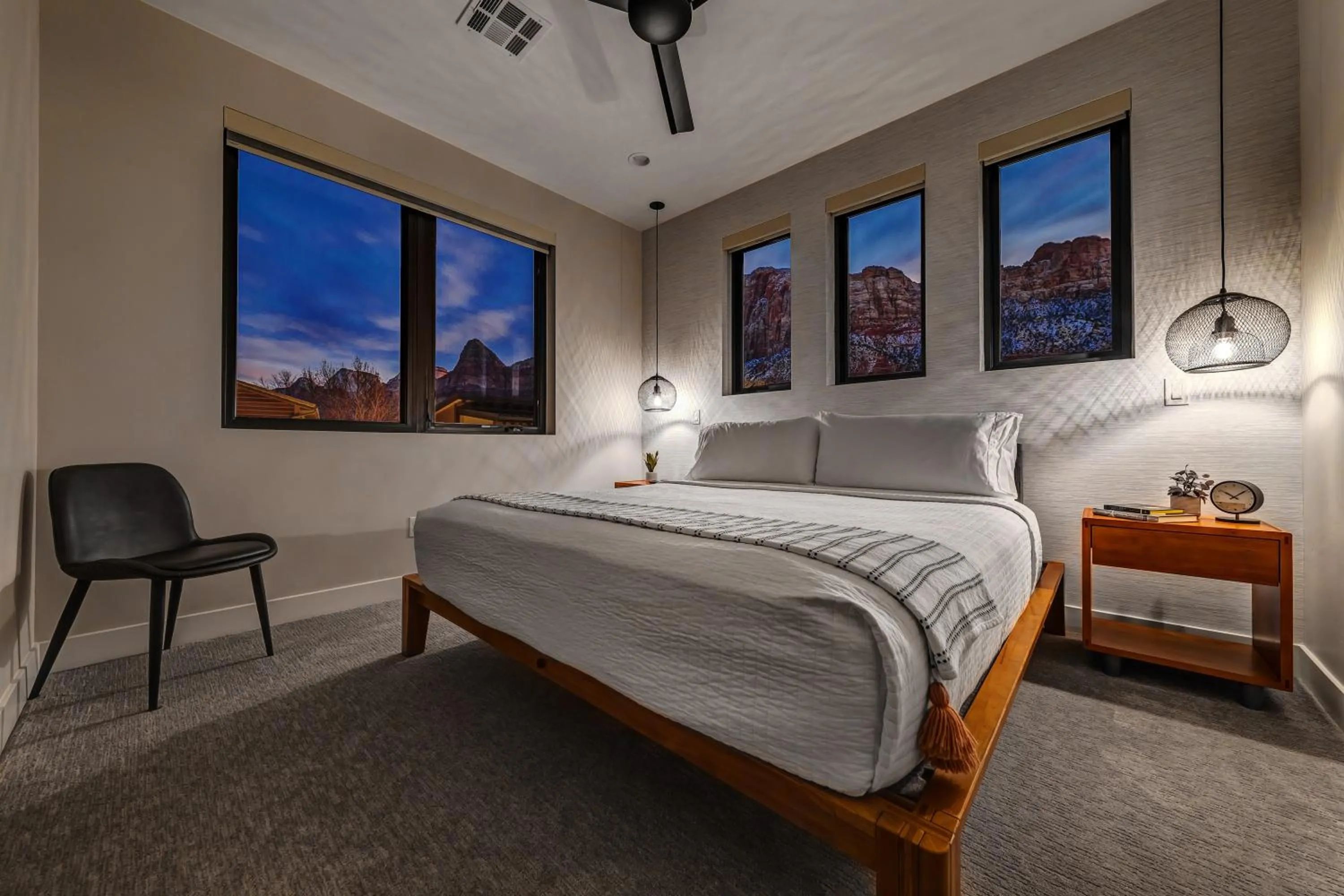 Bed in LaFave Luxury Rentals at Zion