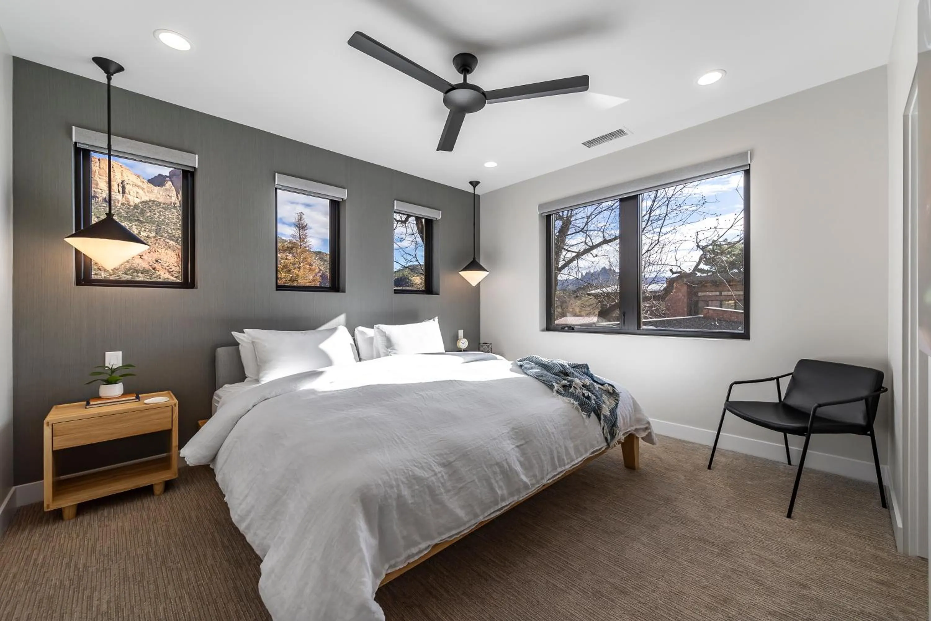 Bed in LaFave Luxury Rentals at Zion