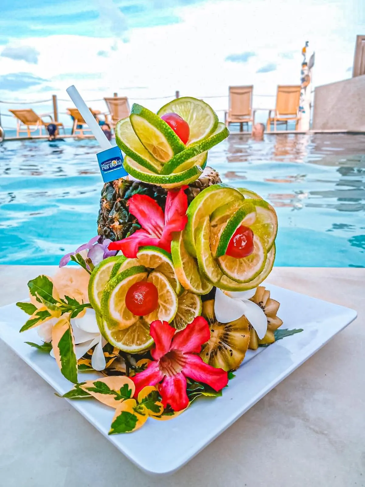 Pool view in Pousada Maraoka