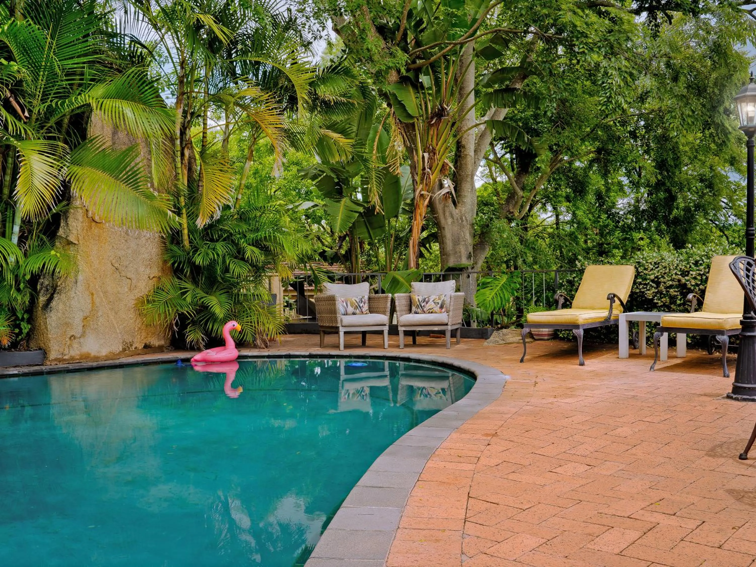 Pool view in La Roca Guest House