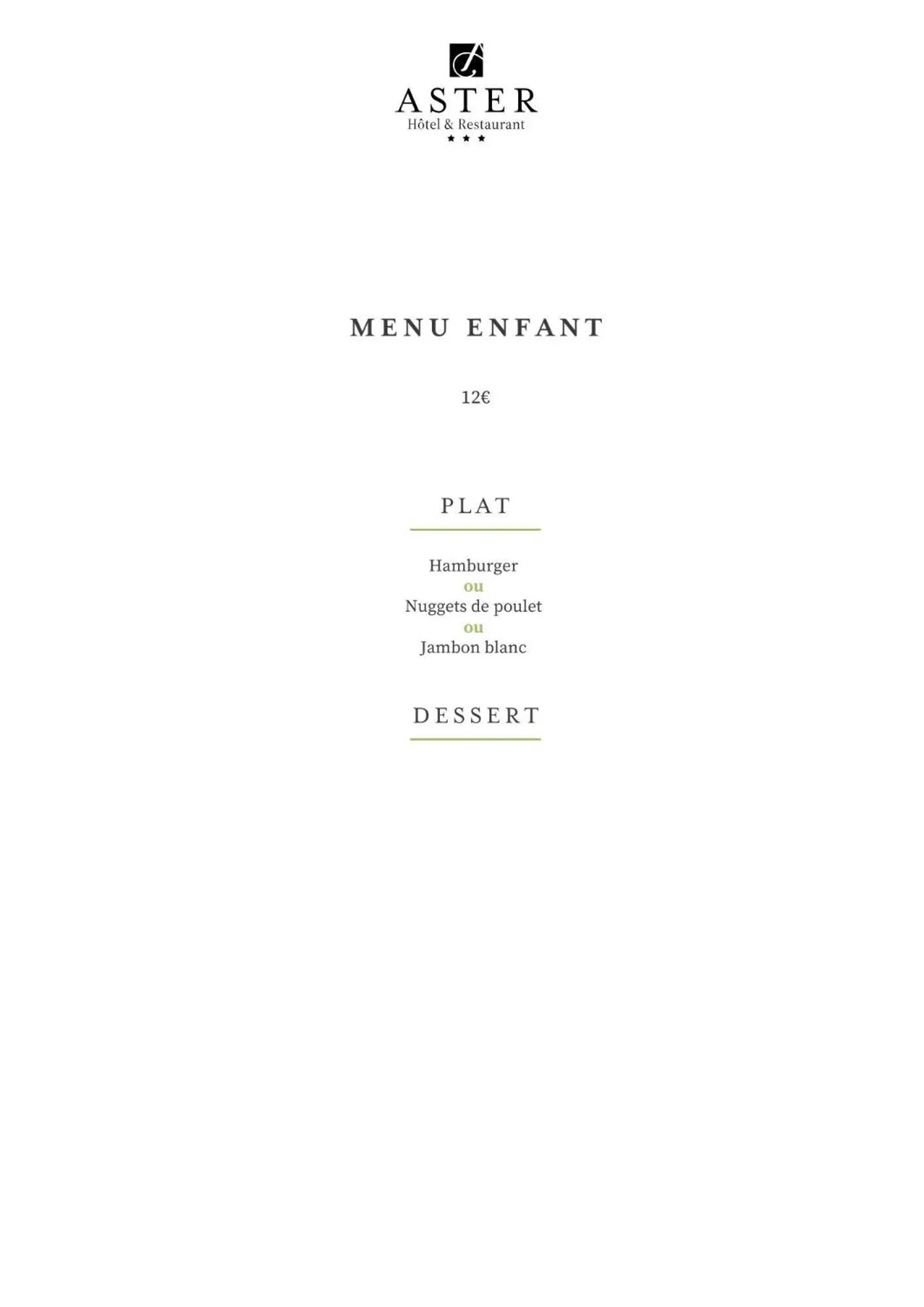 Food and drinks in Hôtel Aster Restaurant Aux Arcades