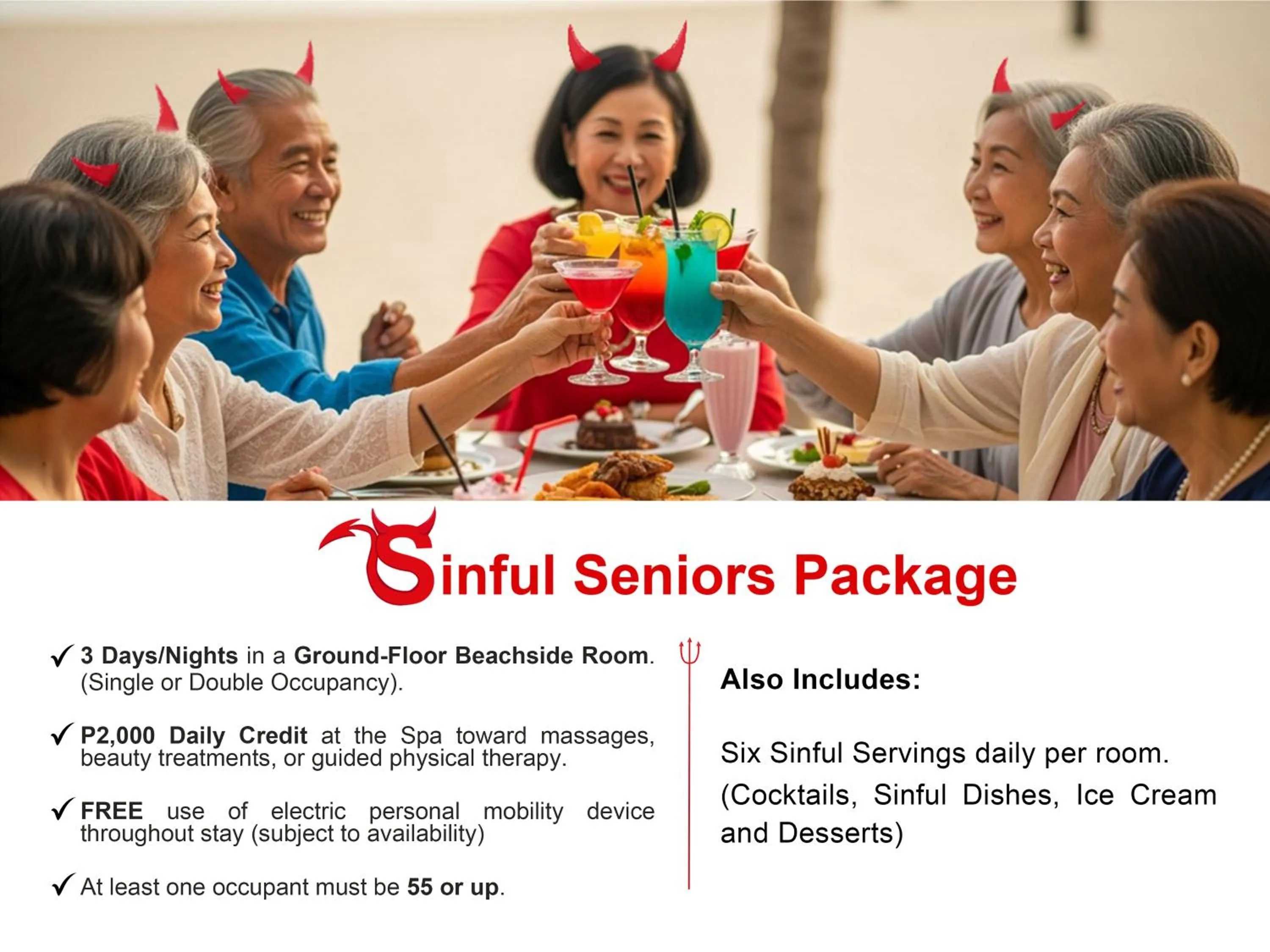 Food and drinks in Plantation Bay a Real Resort with a Real Spa