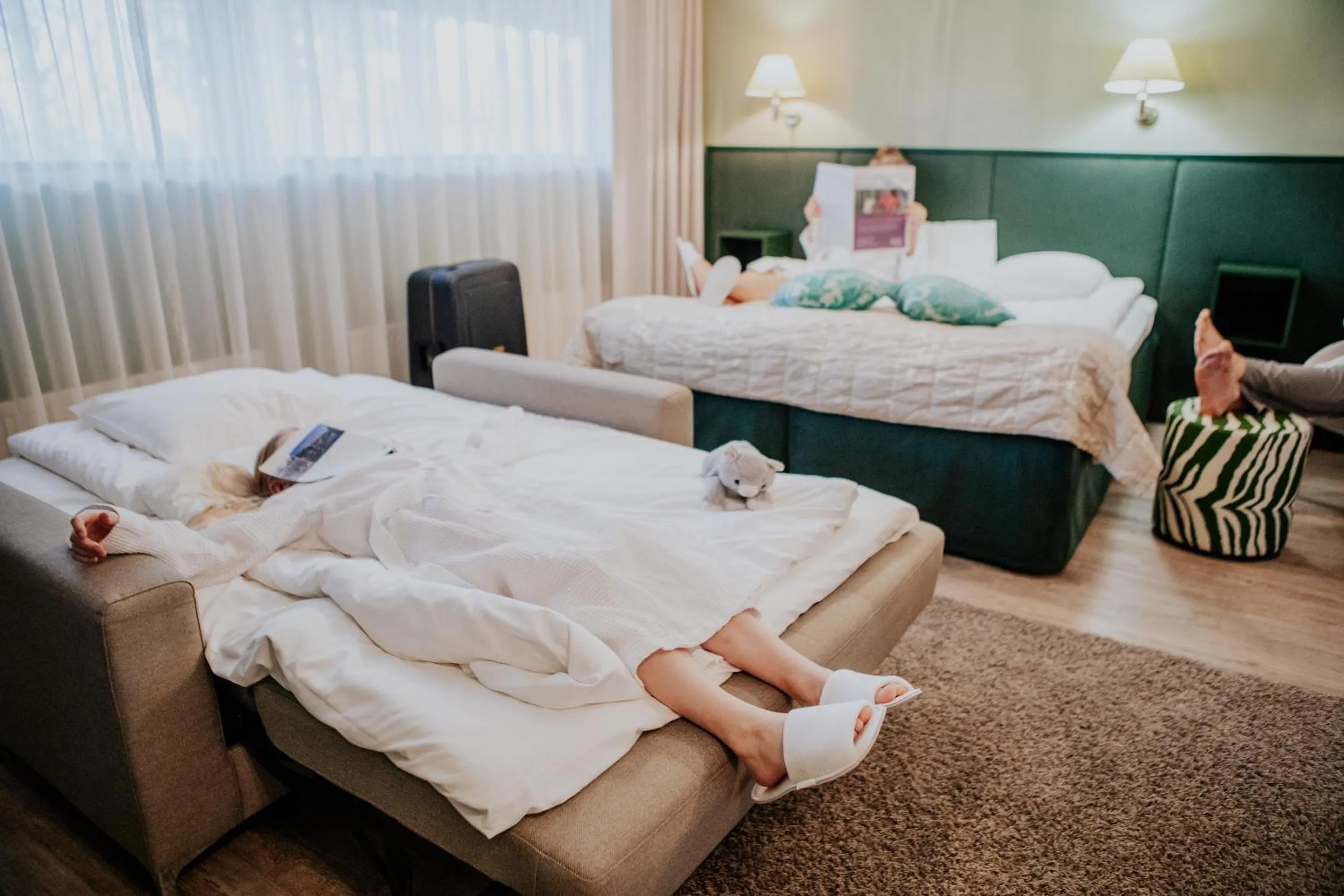 People, Bed in Hotel Fjalar