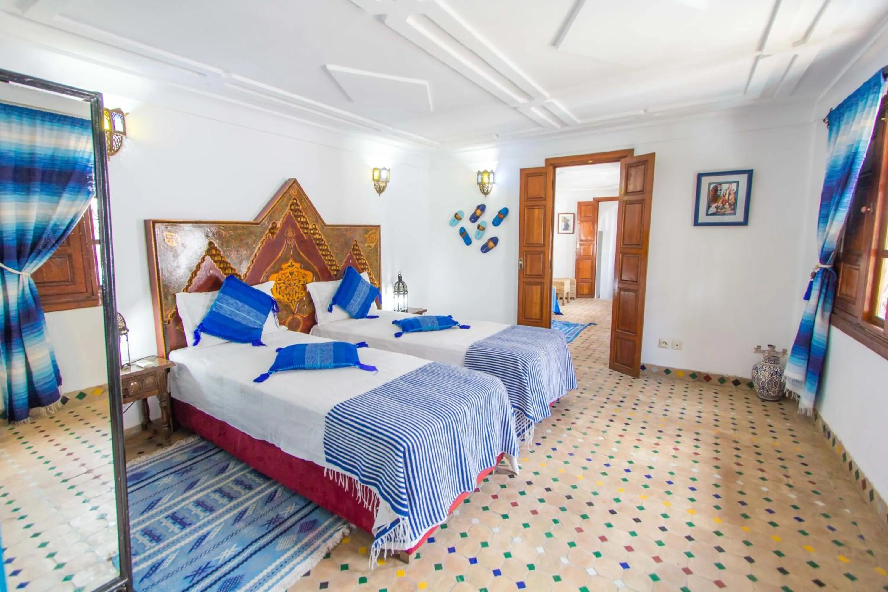 Decorative detail, Bed in Riad Dar Skalli & SPA