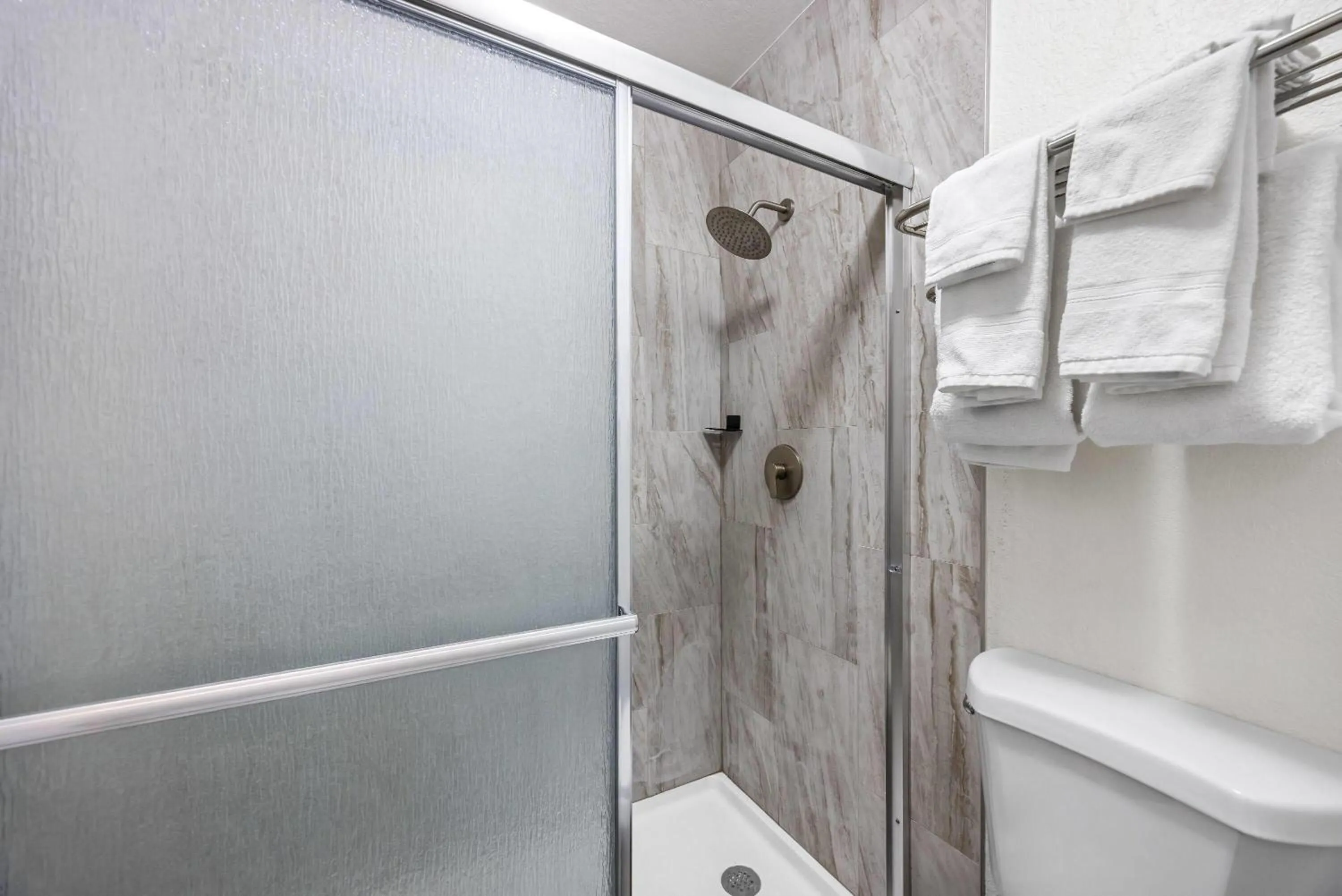 Bathroom in Super 8 by Wyndham Colorado Springs Peterson Space Force