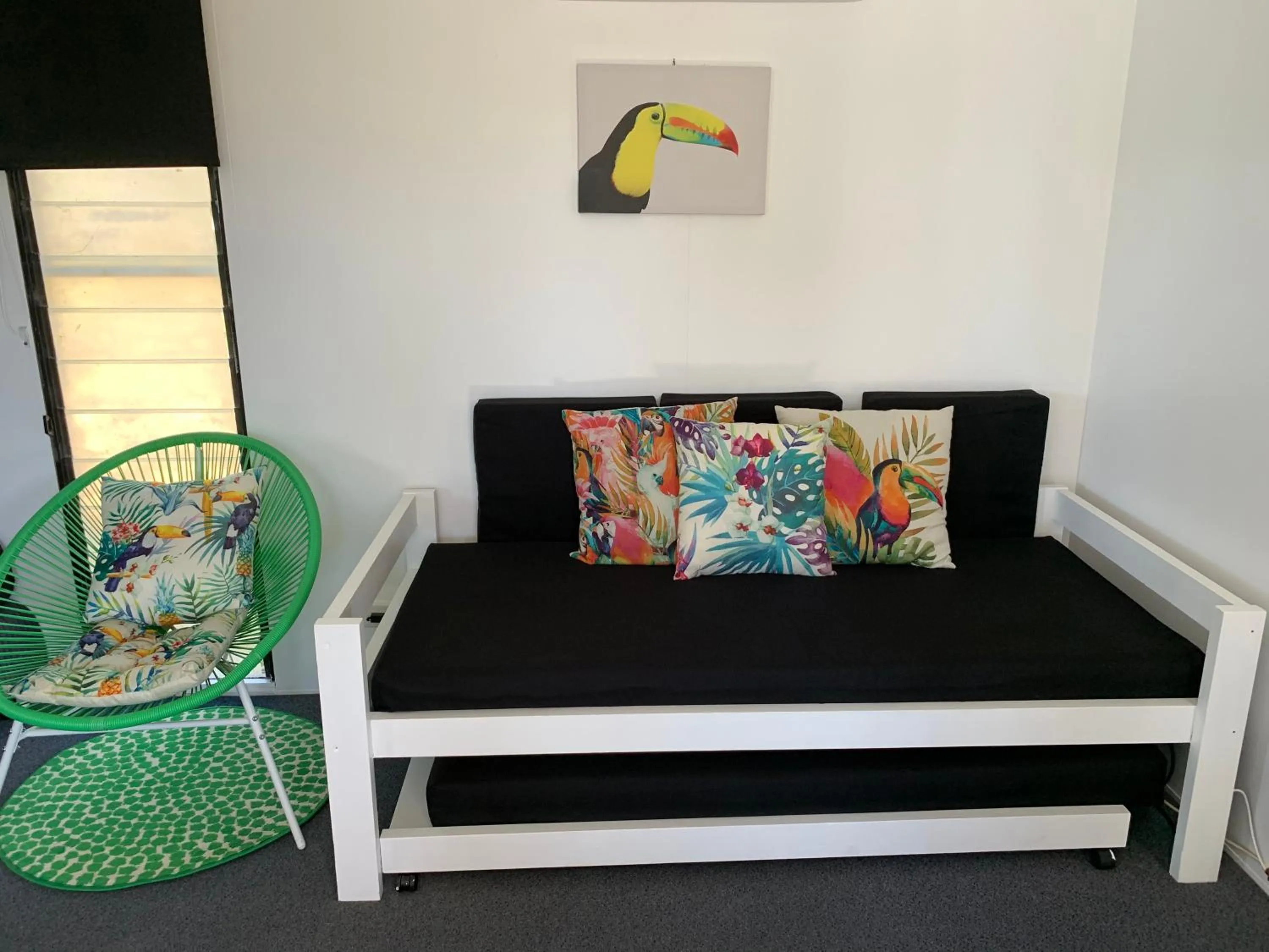 Living room in Maroochy River Bungalows