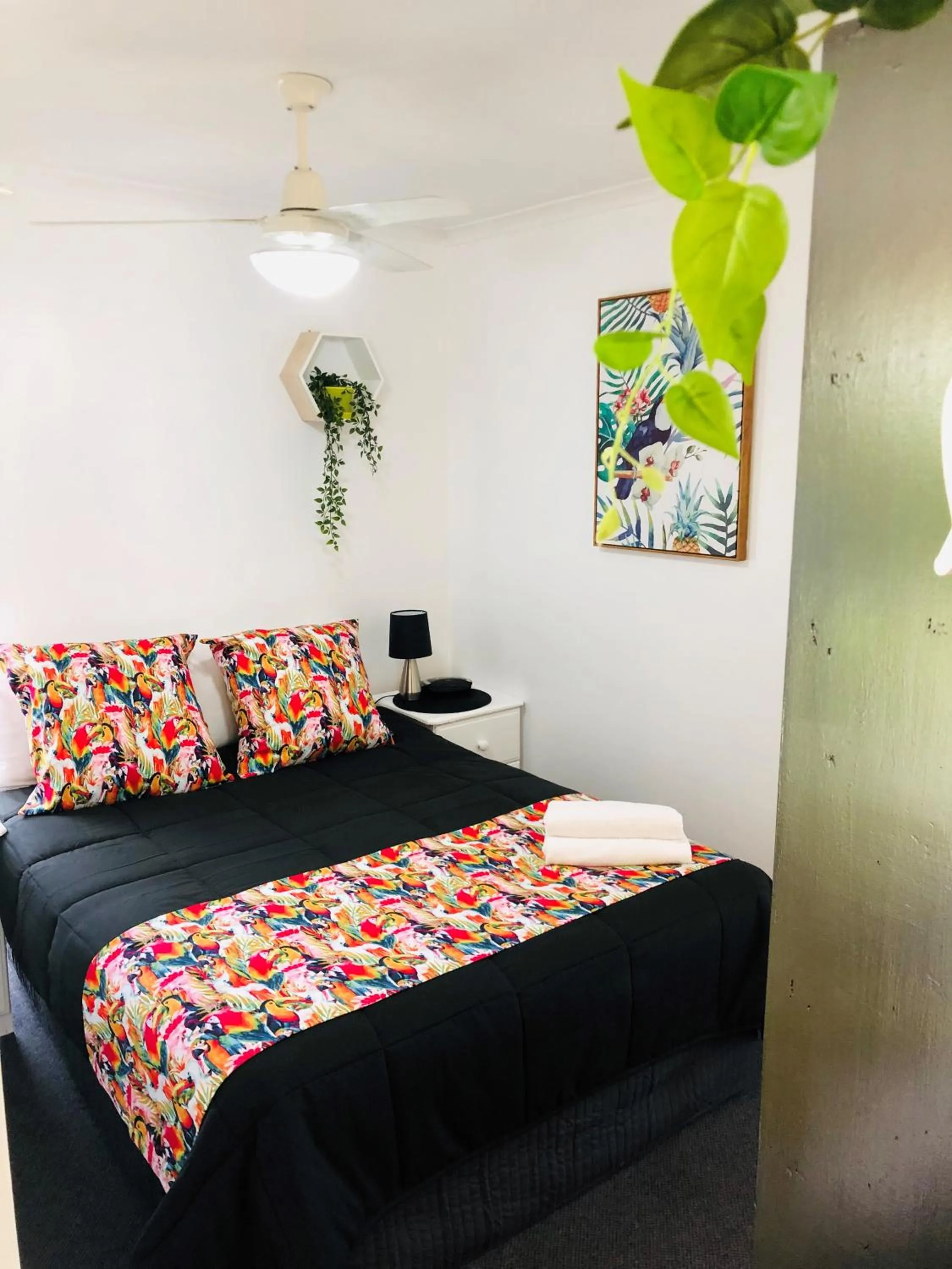 Bed in Maroochy River Bungalows