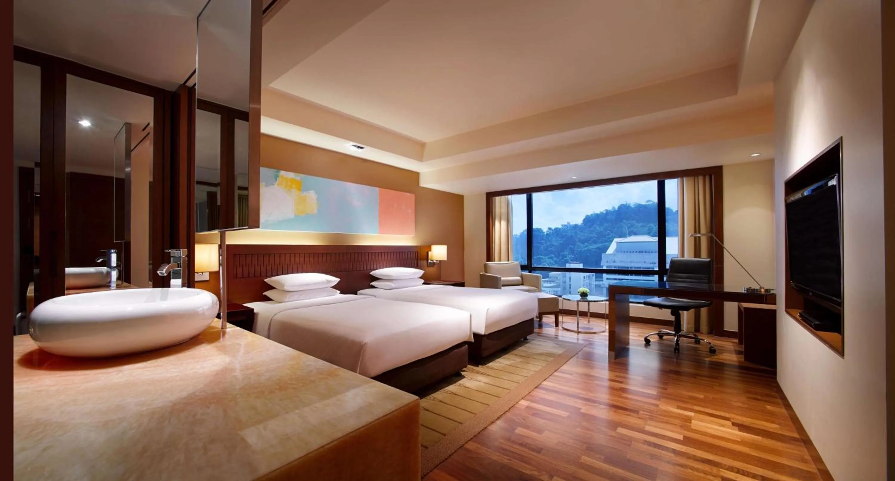 Photo of the whole room, Bed in Hyatt Regency Kinabalu