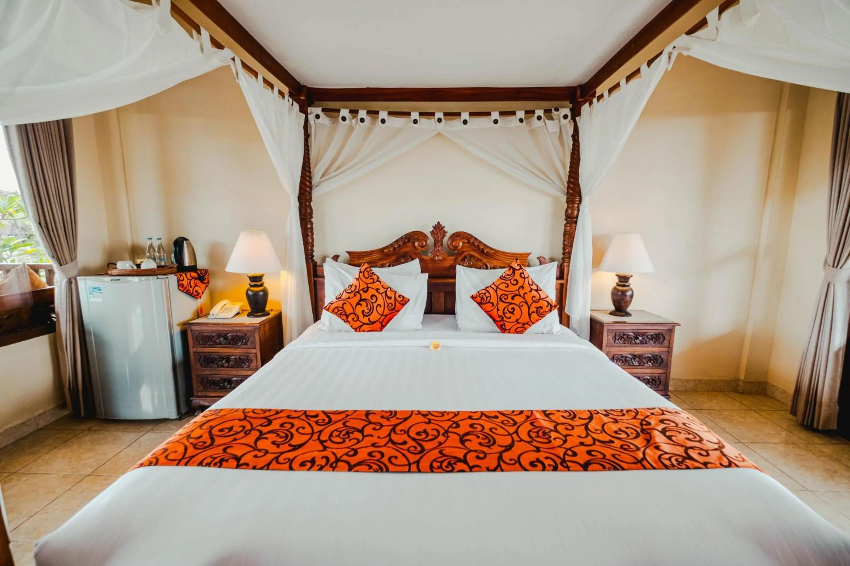 Bed in Sri Aksata Ubud Resort