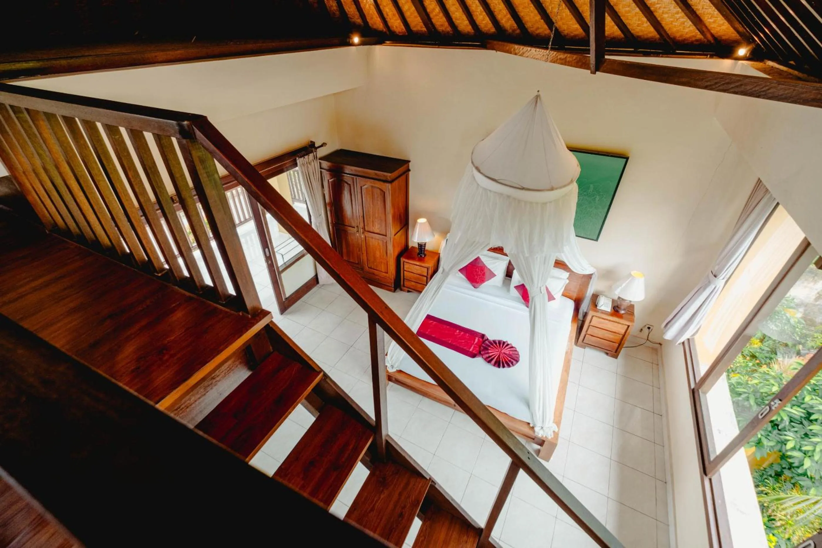 Bed in Sri Aksata Ubud Resort