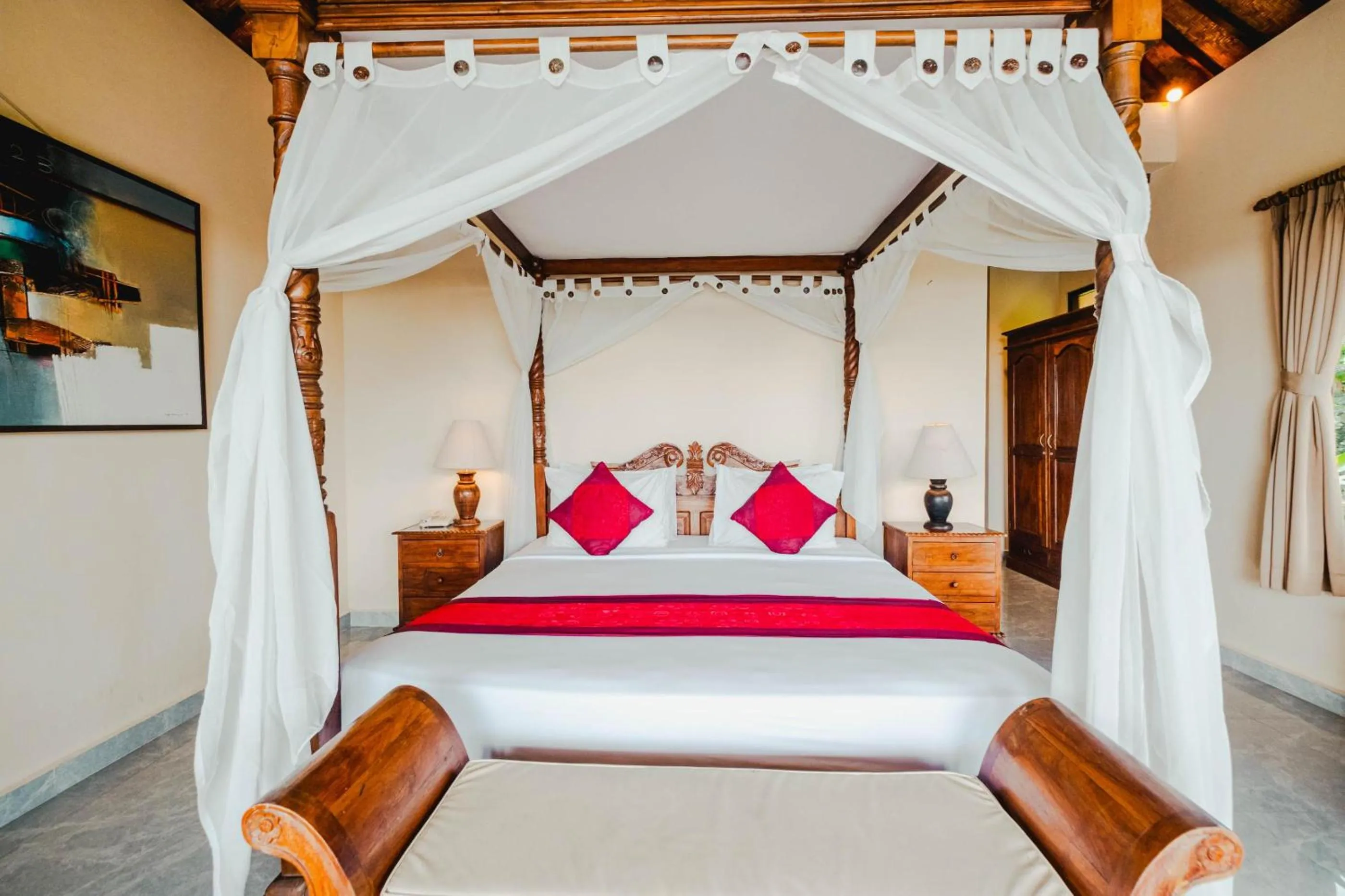 Bed in Sri Aksata Ubud Resort