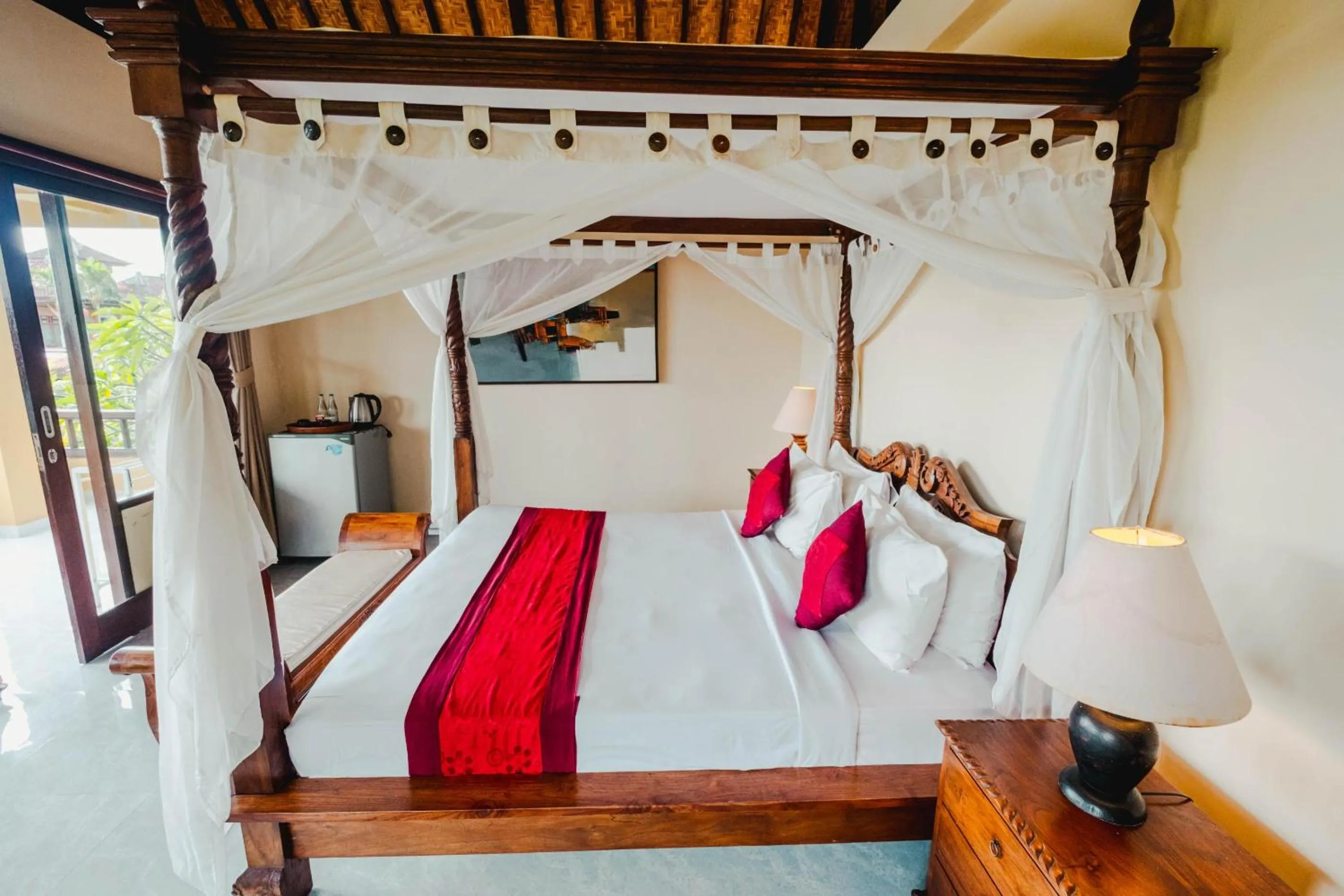 Bed in Sri Aksata Ubud Resort