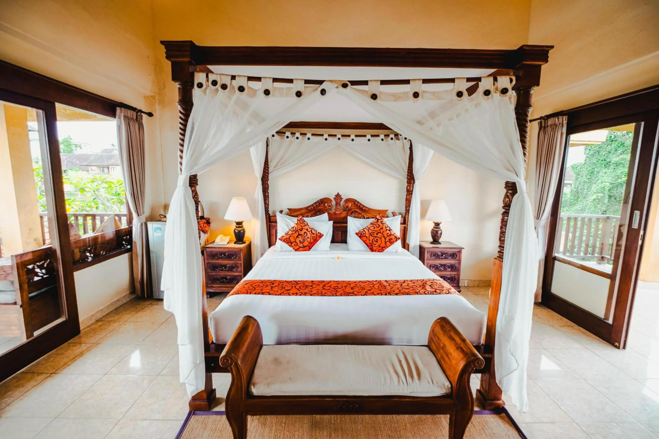 Bed in Sri Aksata Ubud Resort