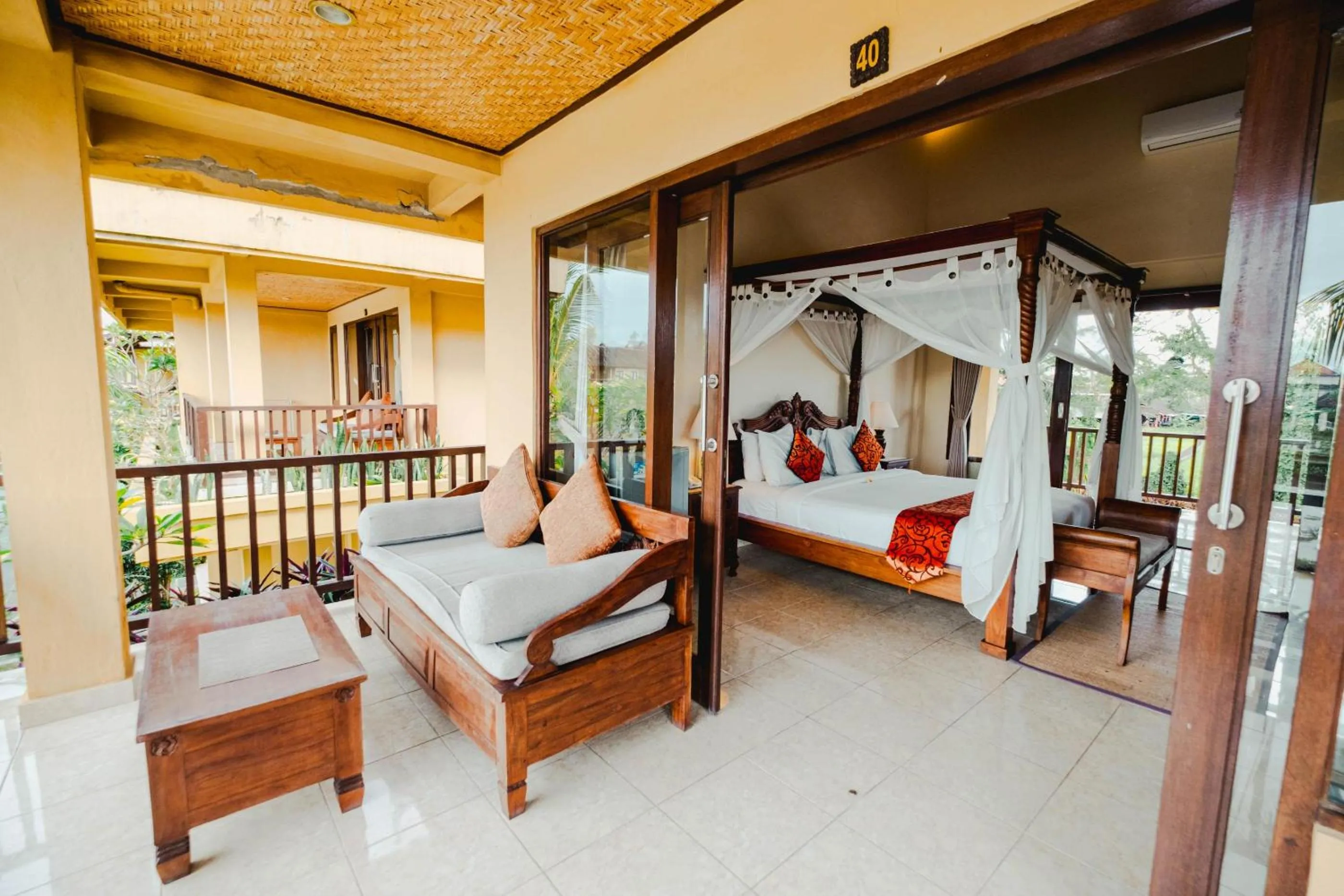 Patio, Bed in Sri Aksata Ubud Resort
