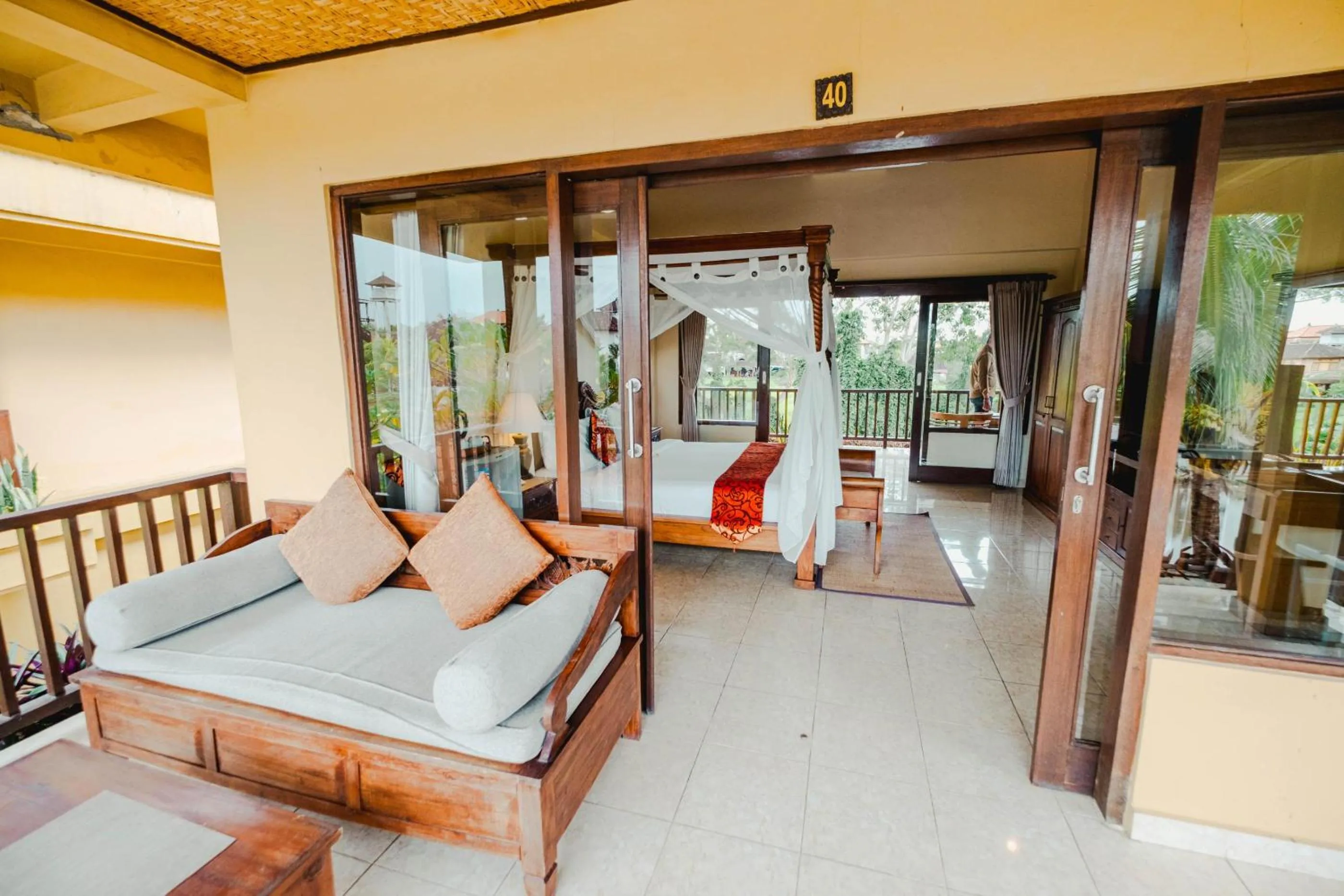 Bed in Sri Aksata Ubud Resort