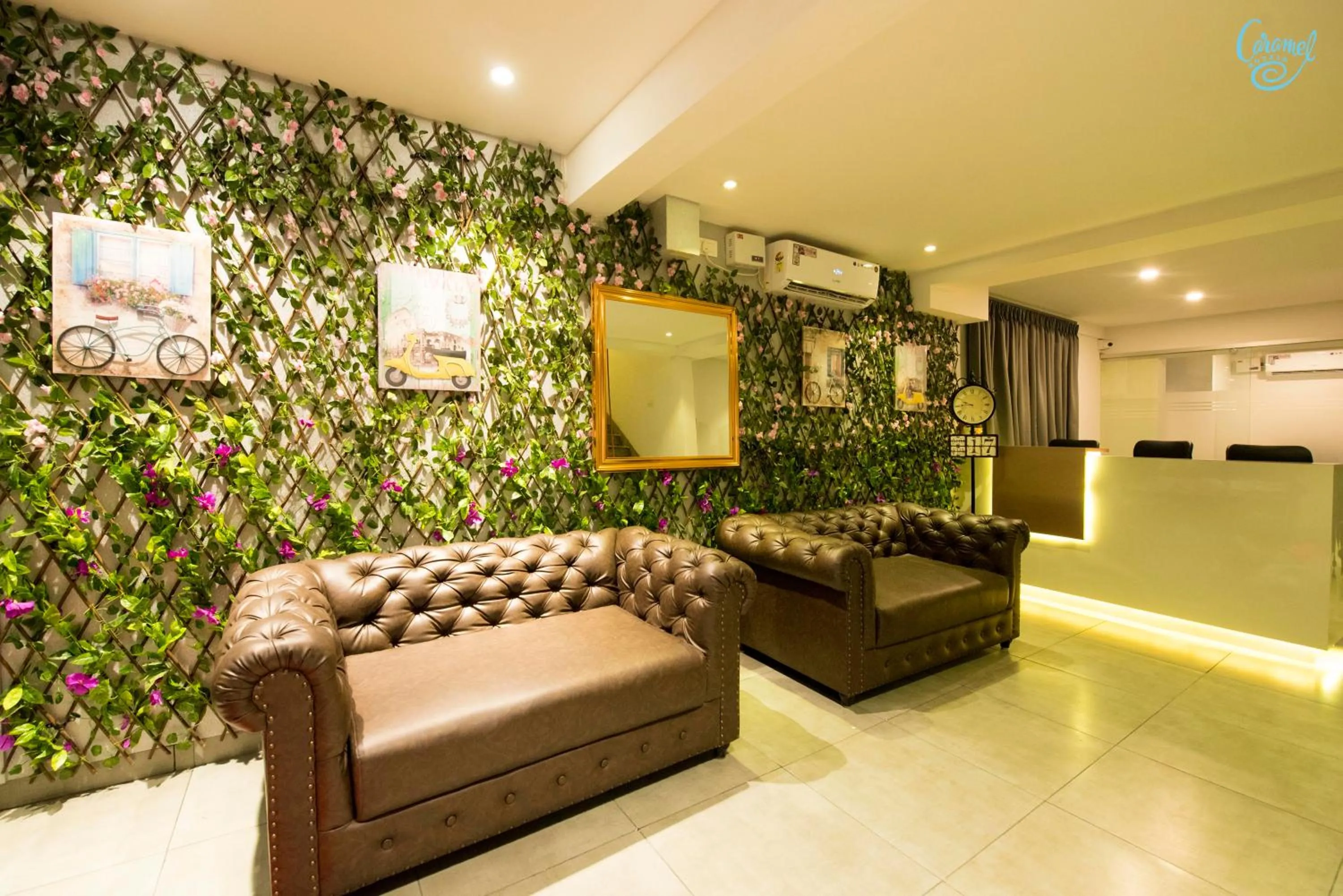 Seating area in Caramel Hotels