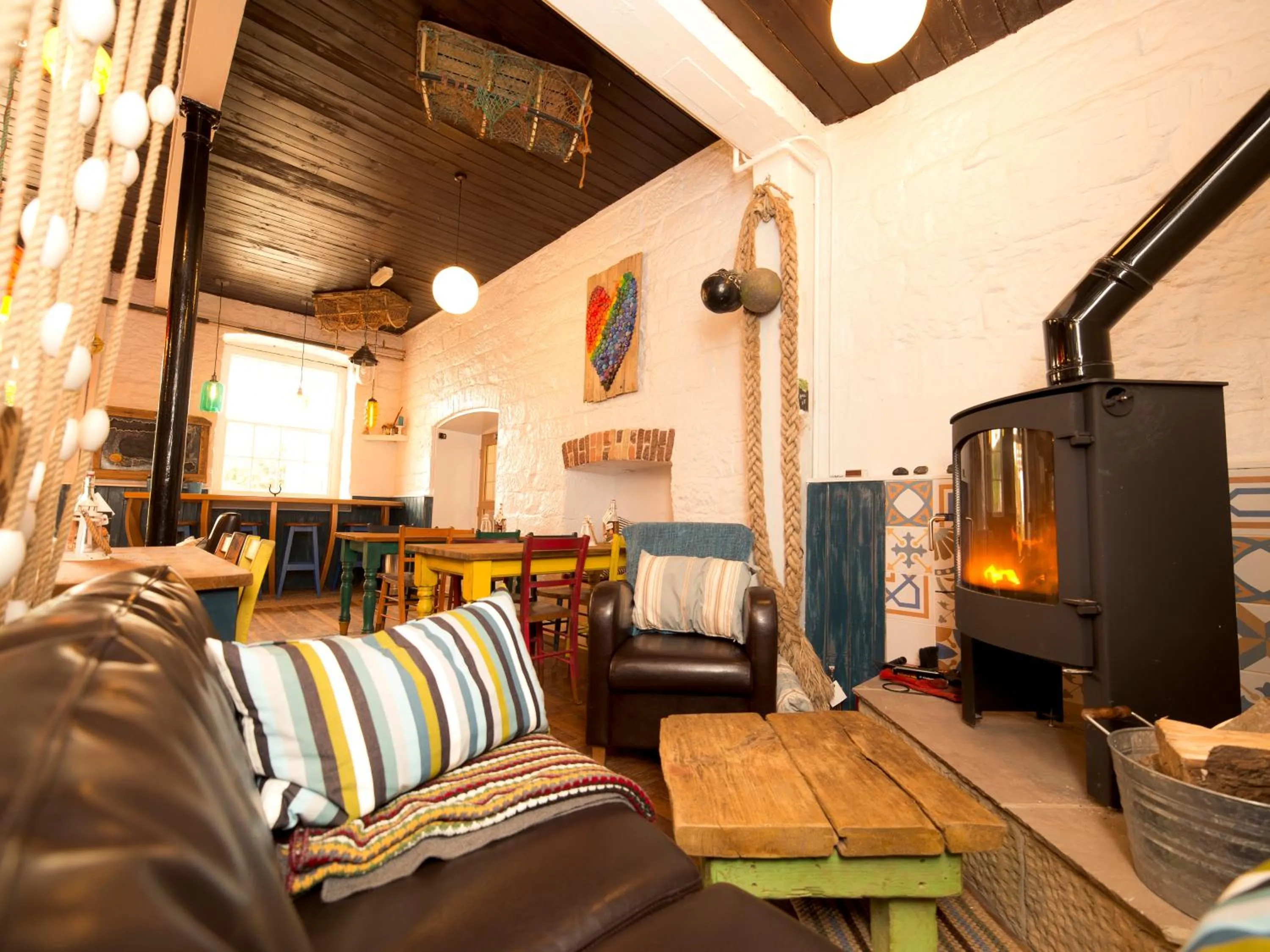 Seating area in YHA Boggle Hole