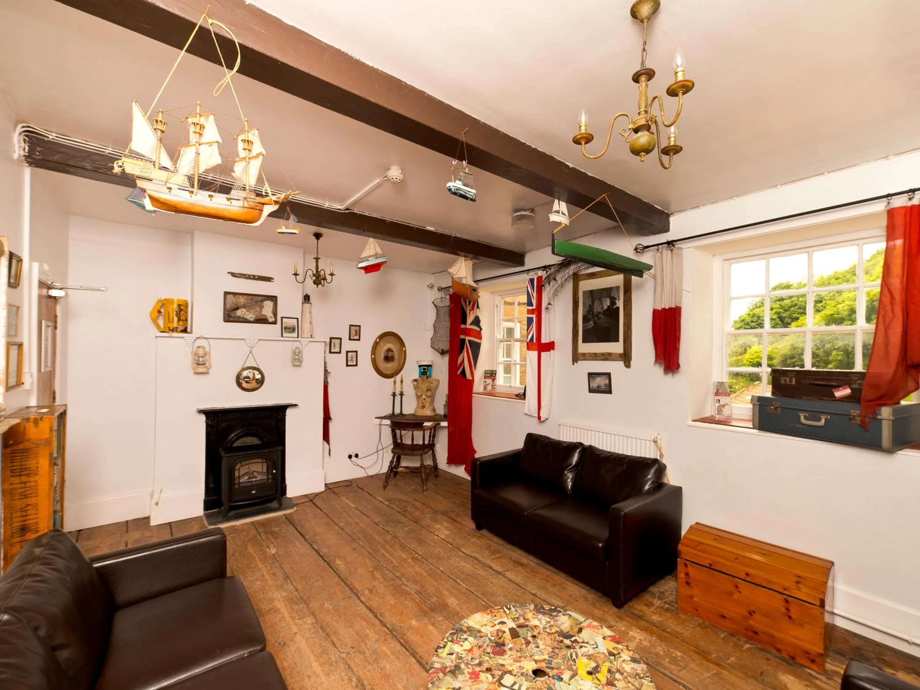 Seating area in YHA Boggle Hole