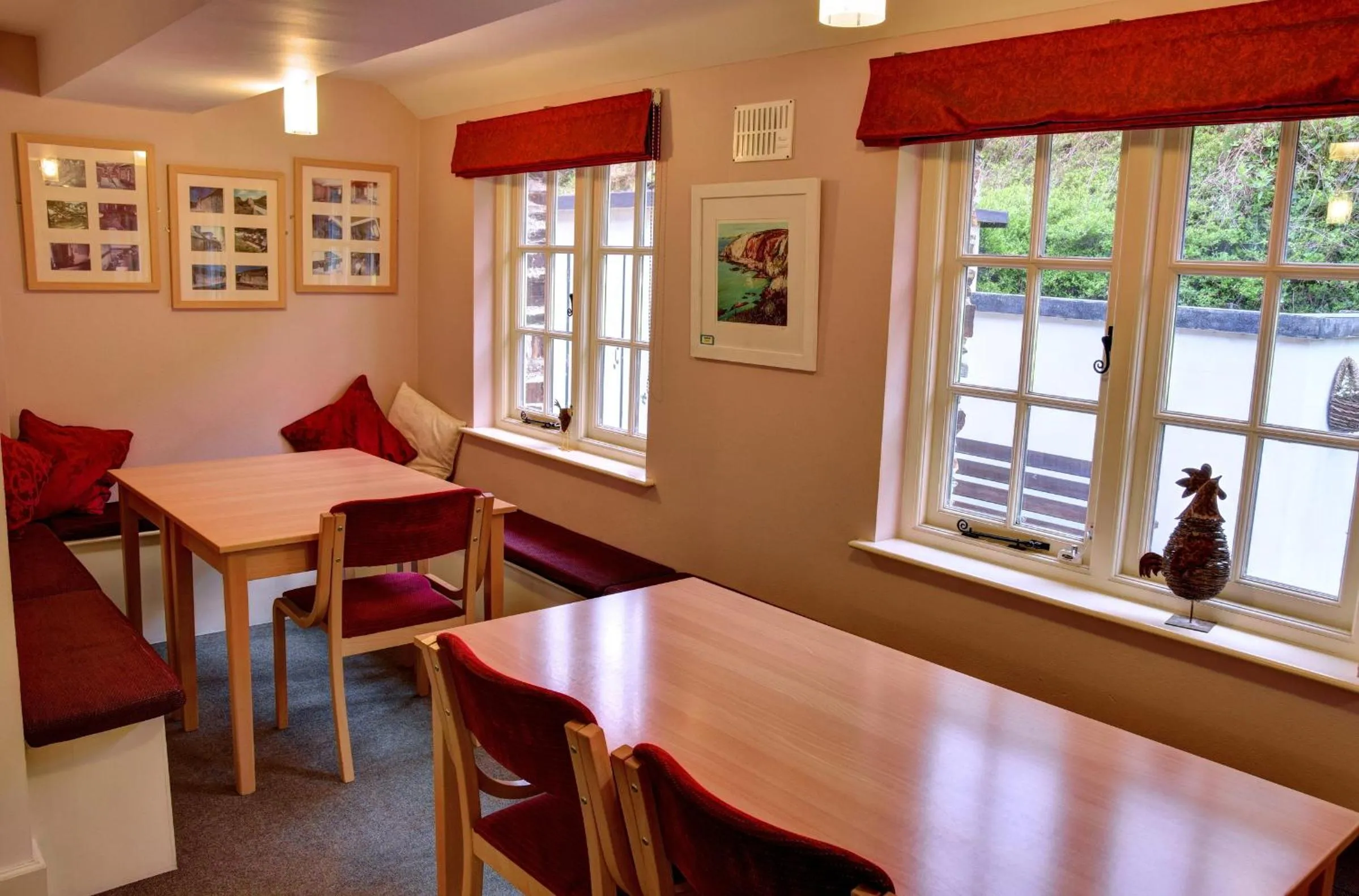 Seating area in YHA Boscastle