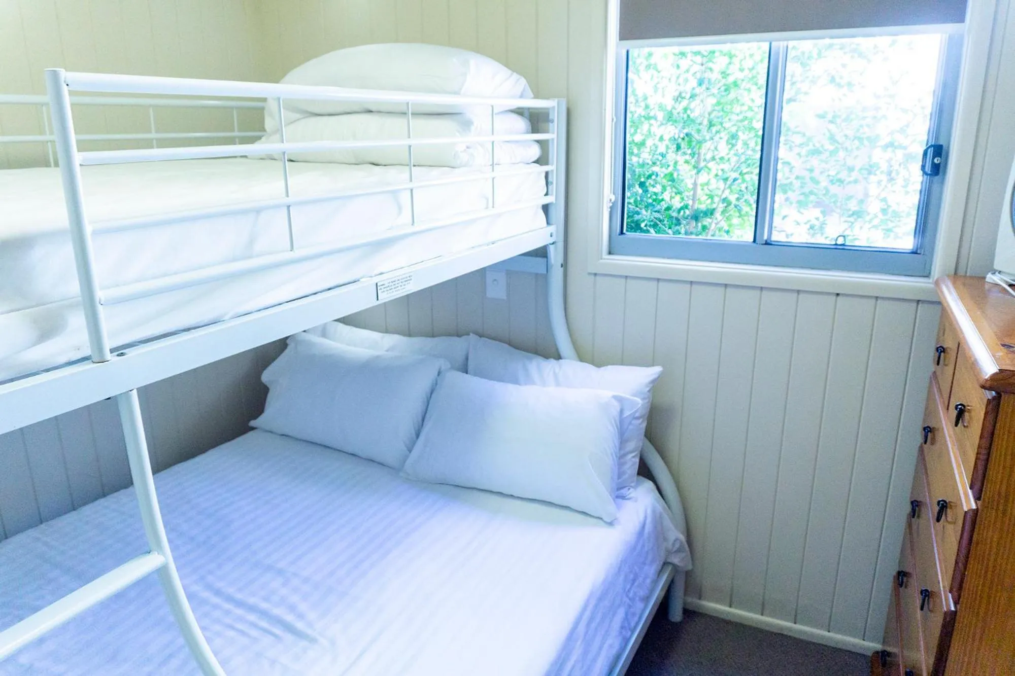 Bed in Fingal Bay Holiday Park