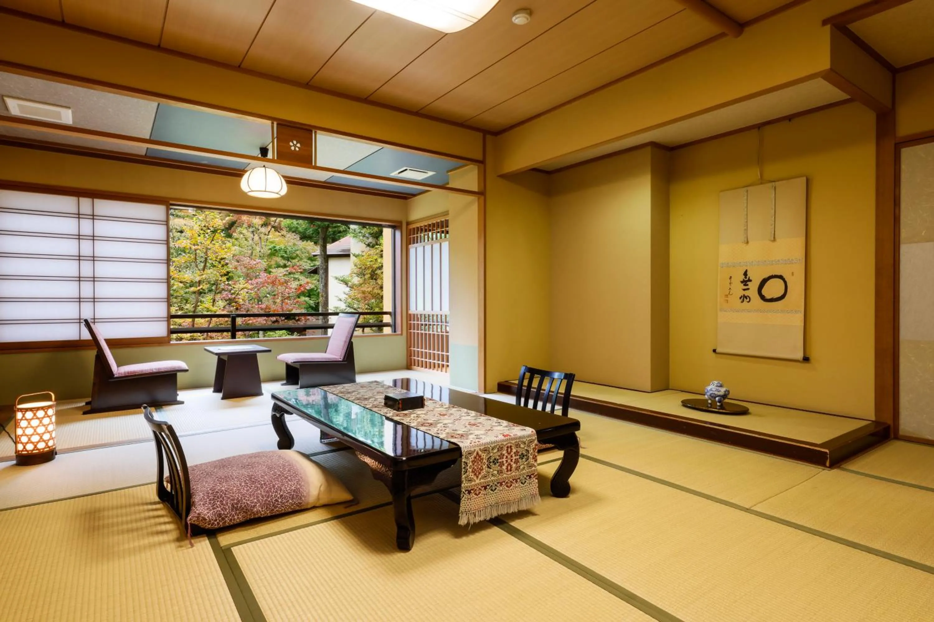 Living room, Bed in Nikko Hoshino Yado