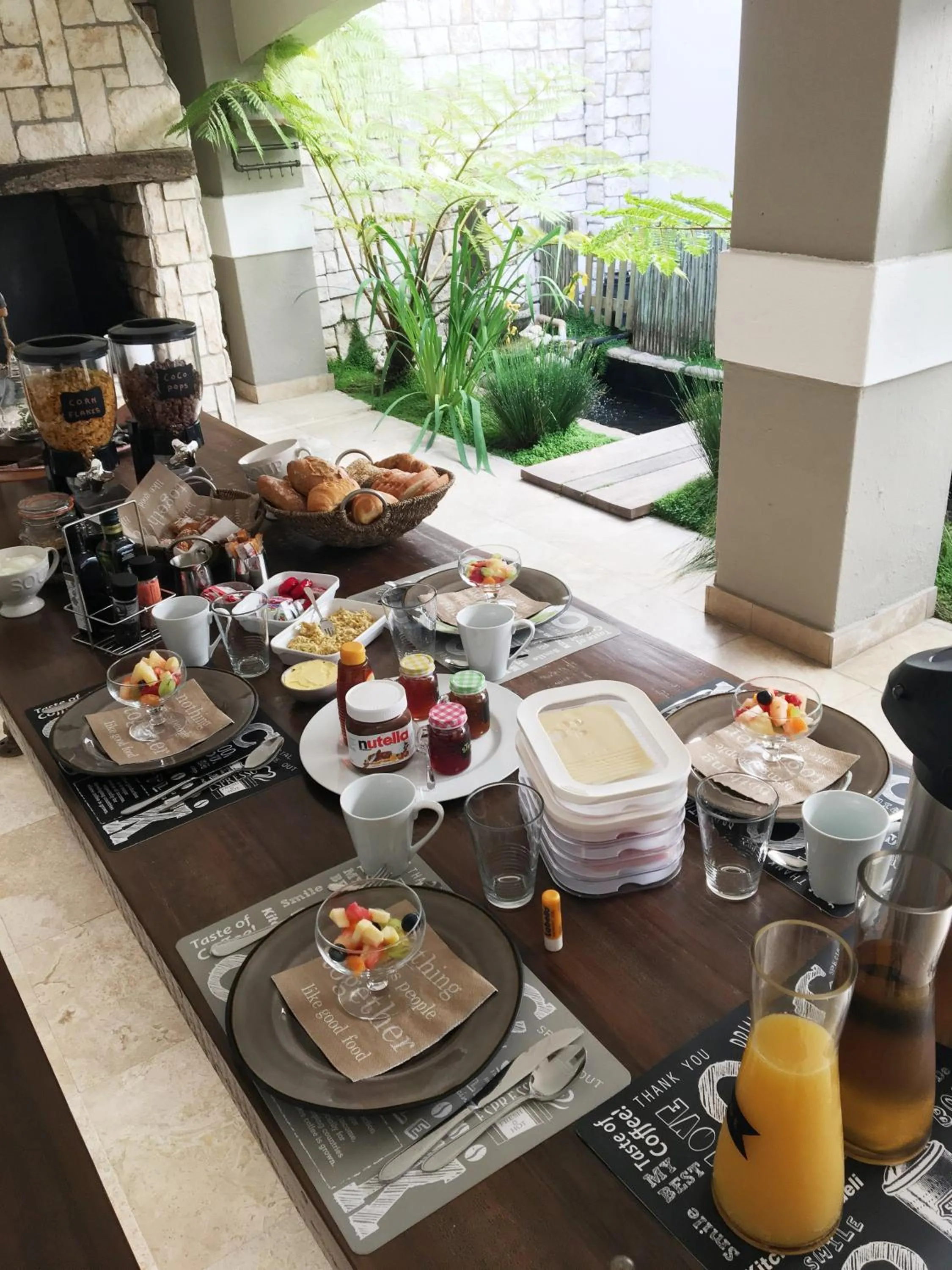 Continental breakfast in African Palm Cottage and Guesthouse