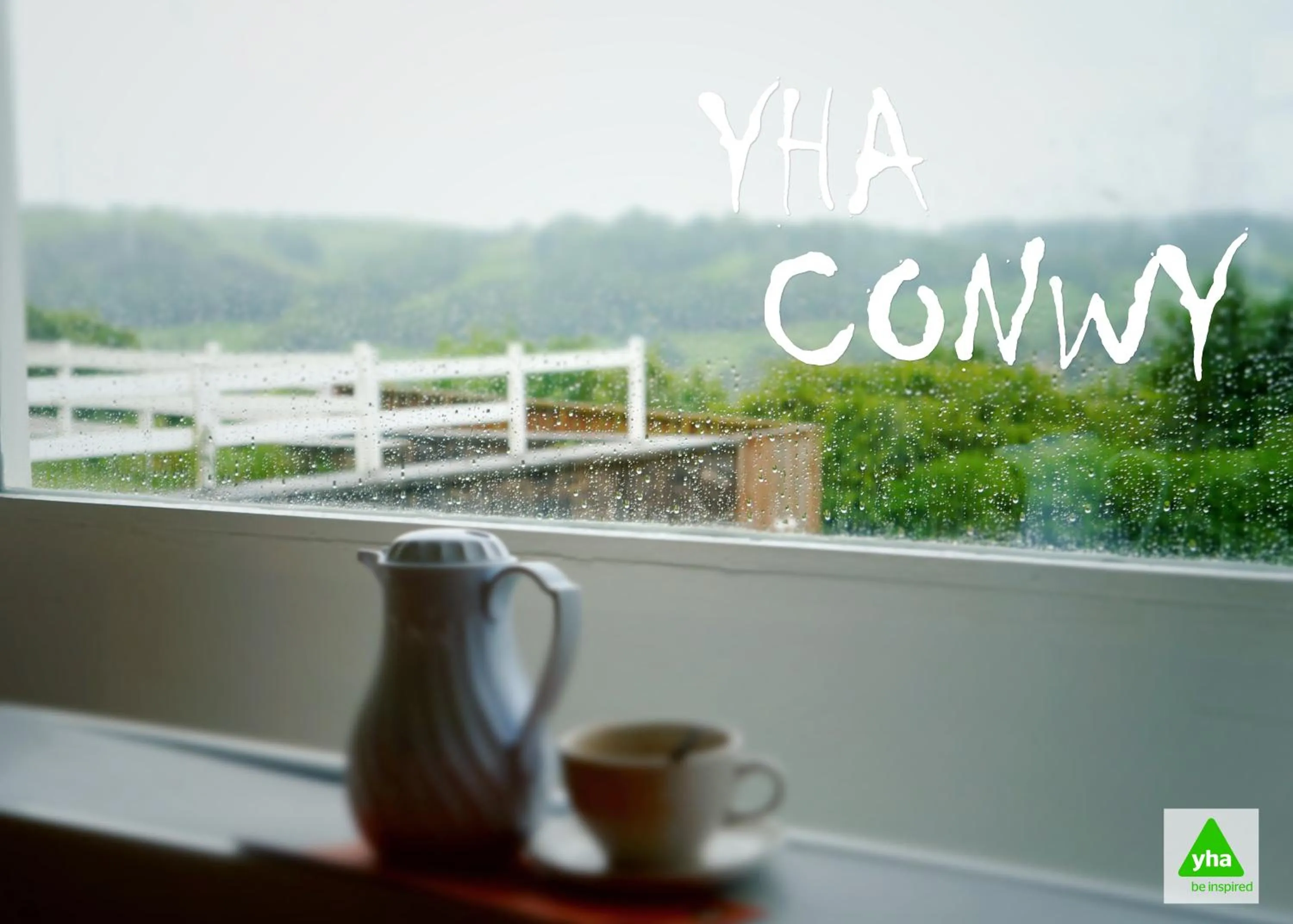 Text overlay in YHA Conwy