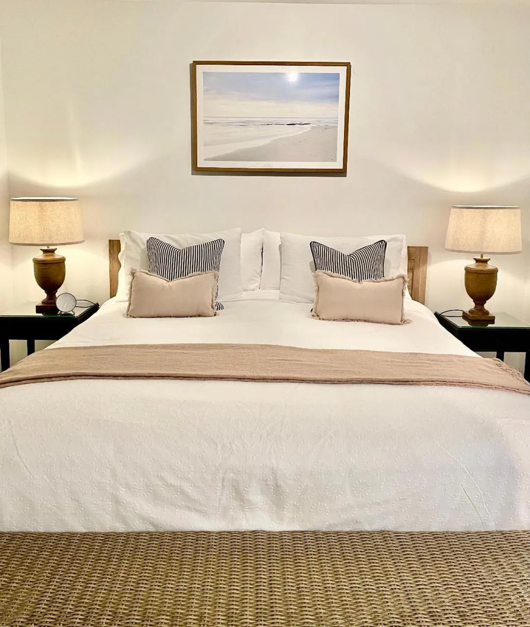 Bedroom, Bed in Edge17 Waterfront Apartment, plus Cottage with Garden View - Port Fairy